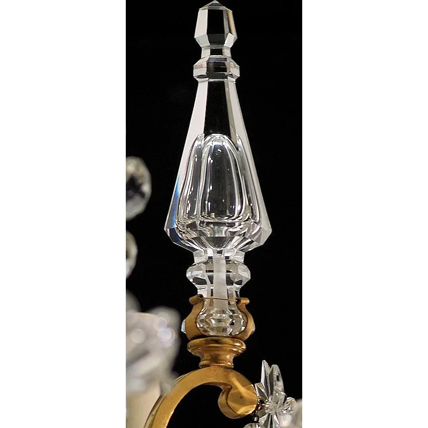 Antique 6-Light French Gilt Brass and Crystal Chandelier - View 6