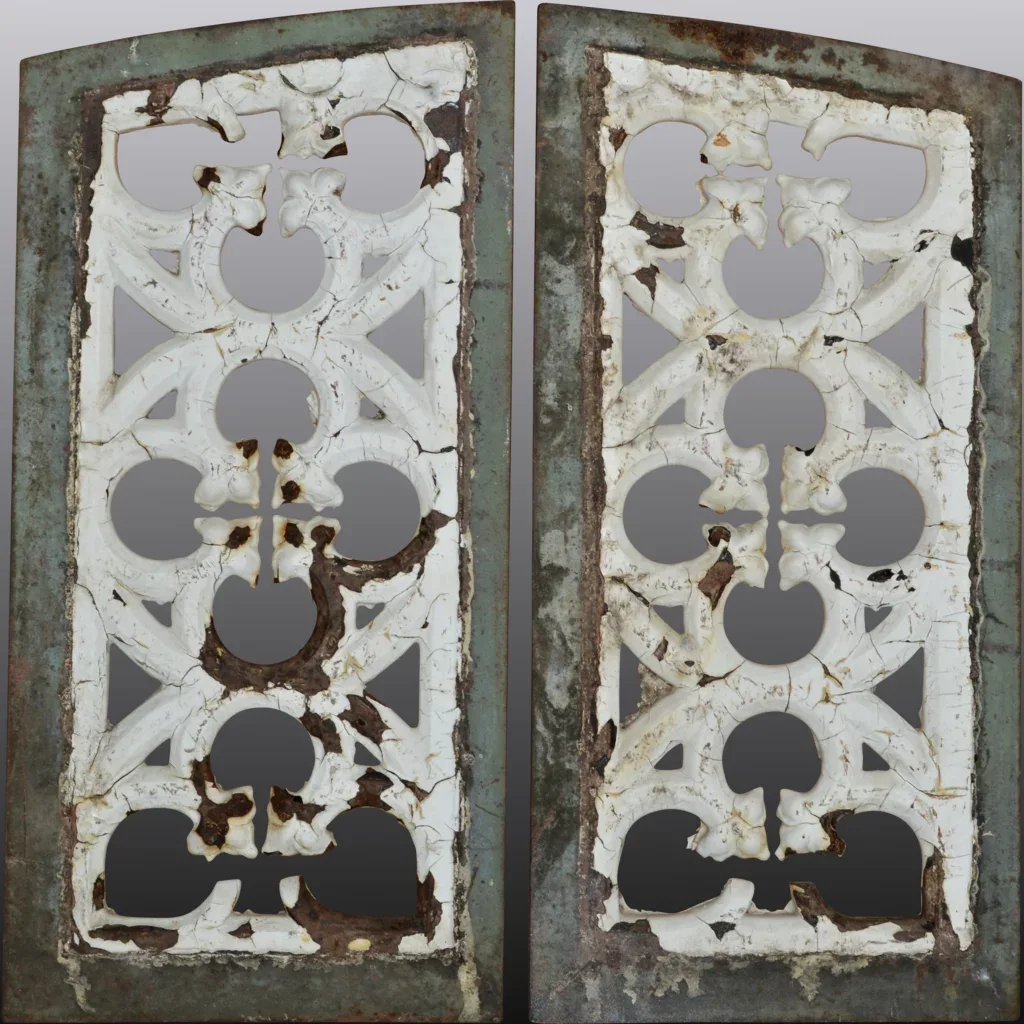 Antique Quatrefoil Arch Church Window Frame - Architectural Cast Iron - 72 inches wide - View 3