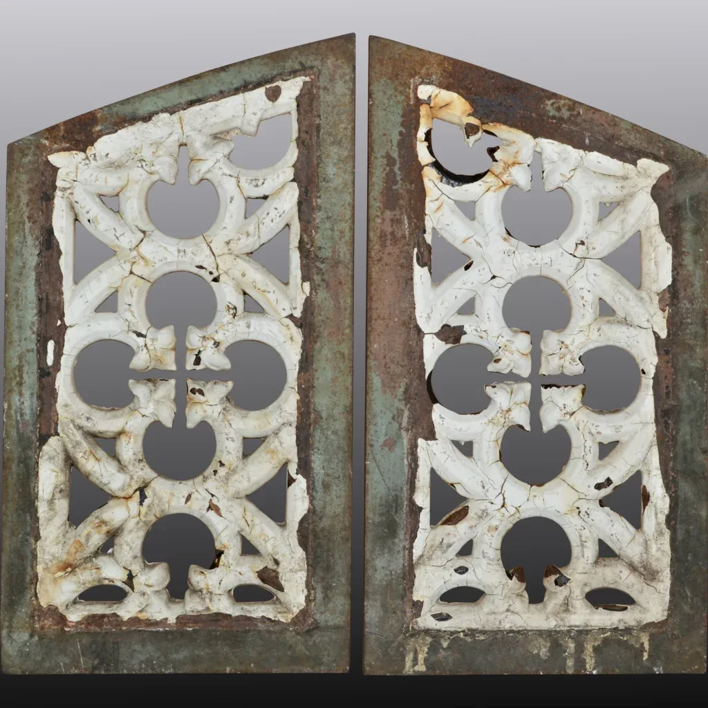 Antique Quatrefoil Arch Church Window Frame - Architectural Cast Iron - 72 inches wide - View 5