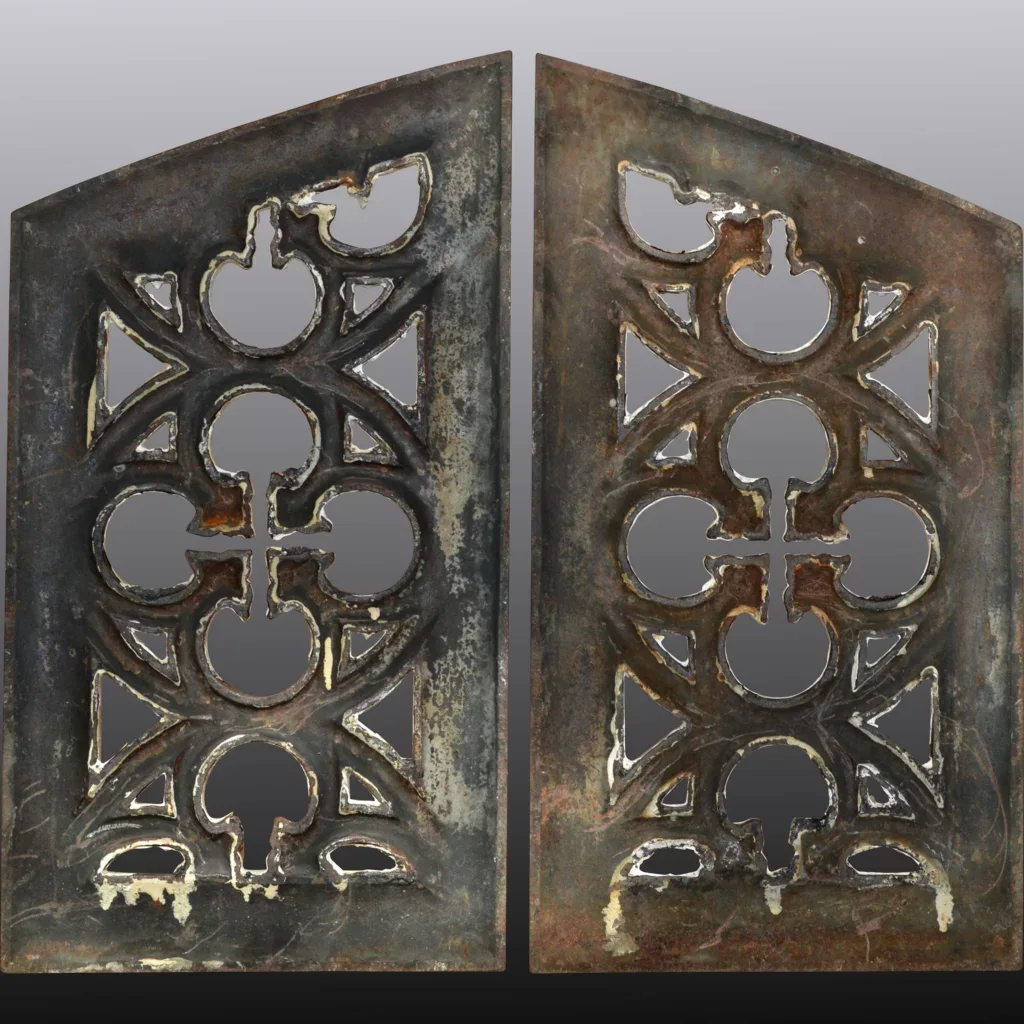 Antique Quatrefoil Arch Church Window Frame - Architectural Cast Iron - 72 inches wide - View 6