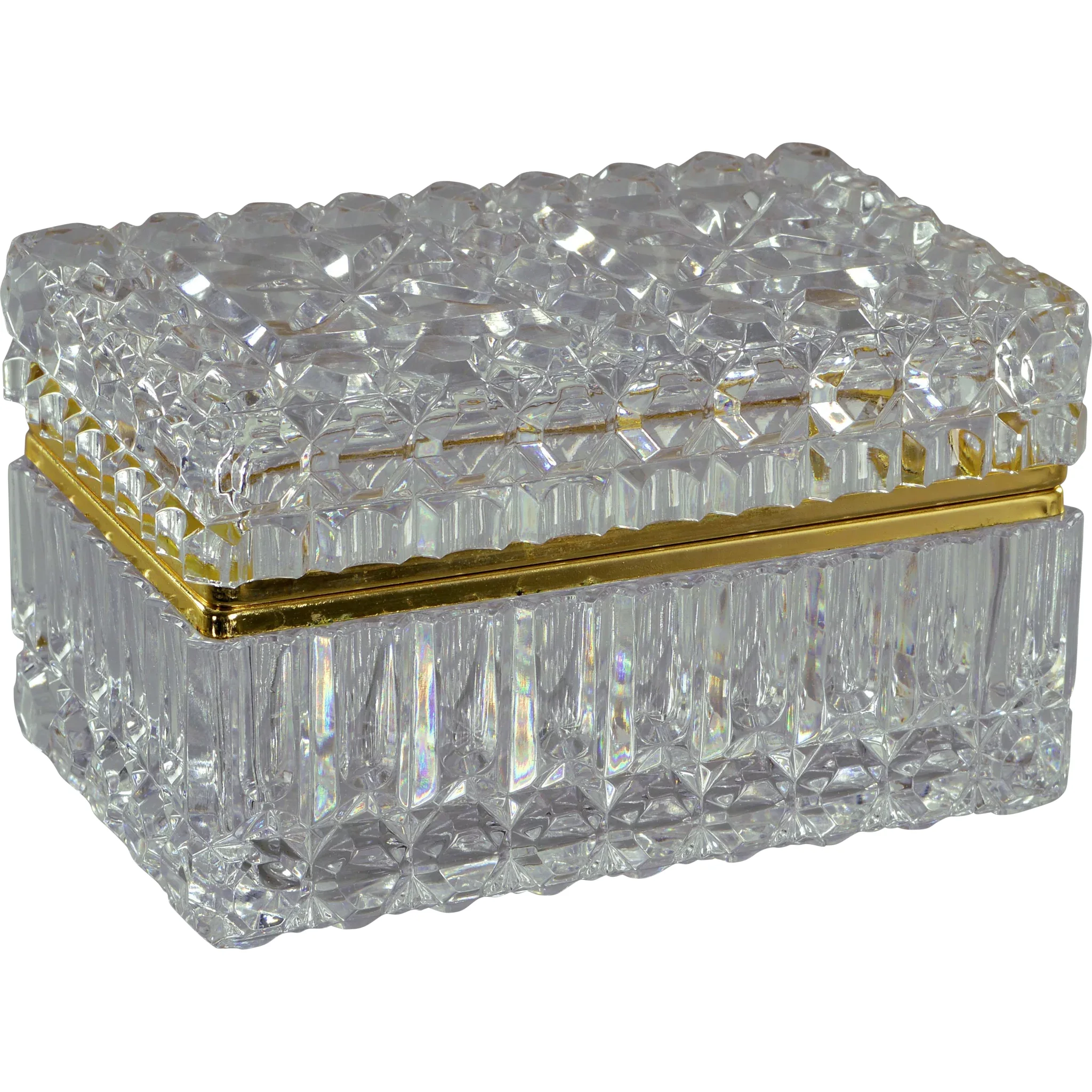 Set 4 Vintage French Glass Casket Boxes - View 3