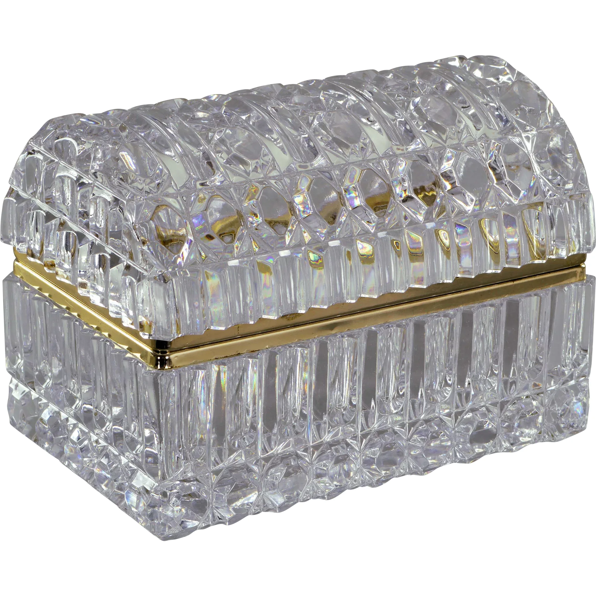 Set 4 Vintage French Glass Casket Boxes - View 4