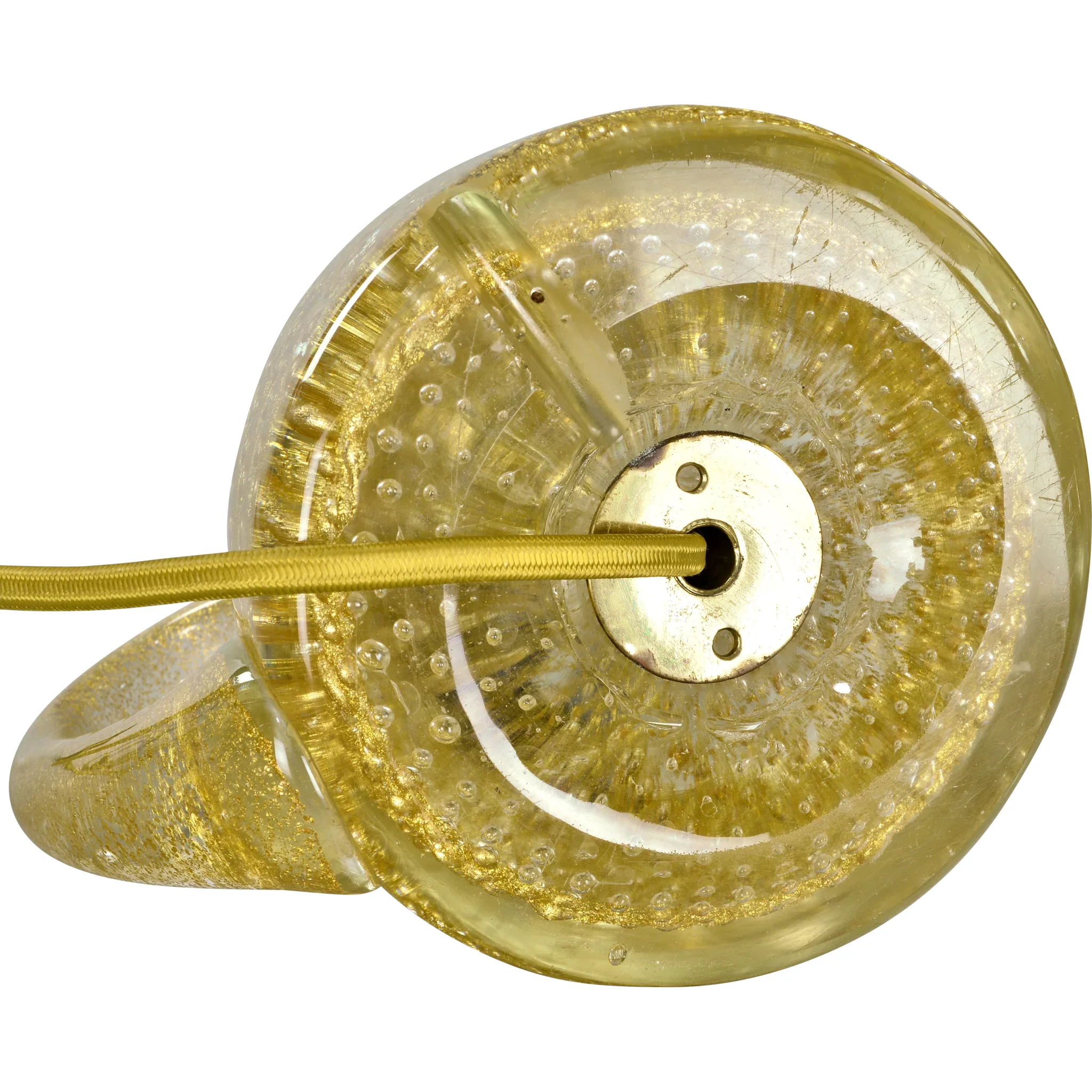 Pair Vintage Barovier and Toso Cordonato d'Oro Murano Glass Lamps - View 7