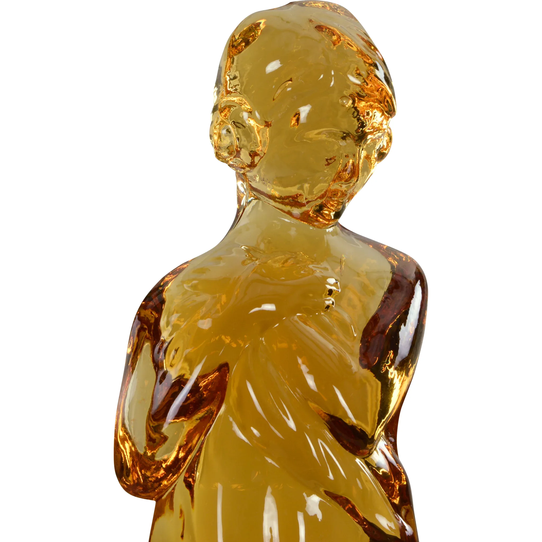 Cambridge Glass Draped Lady Flower Frog and Bowl: glass, red (close-up detail)