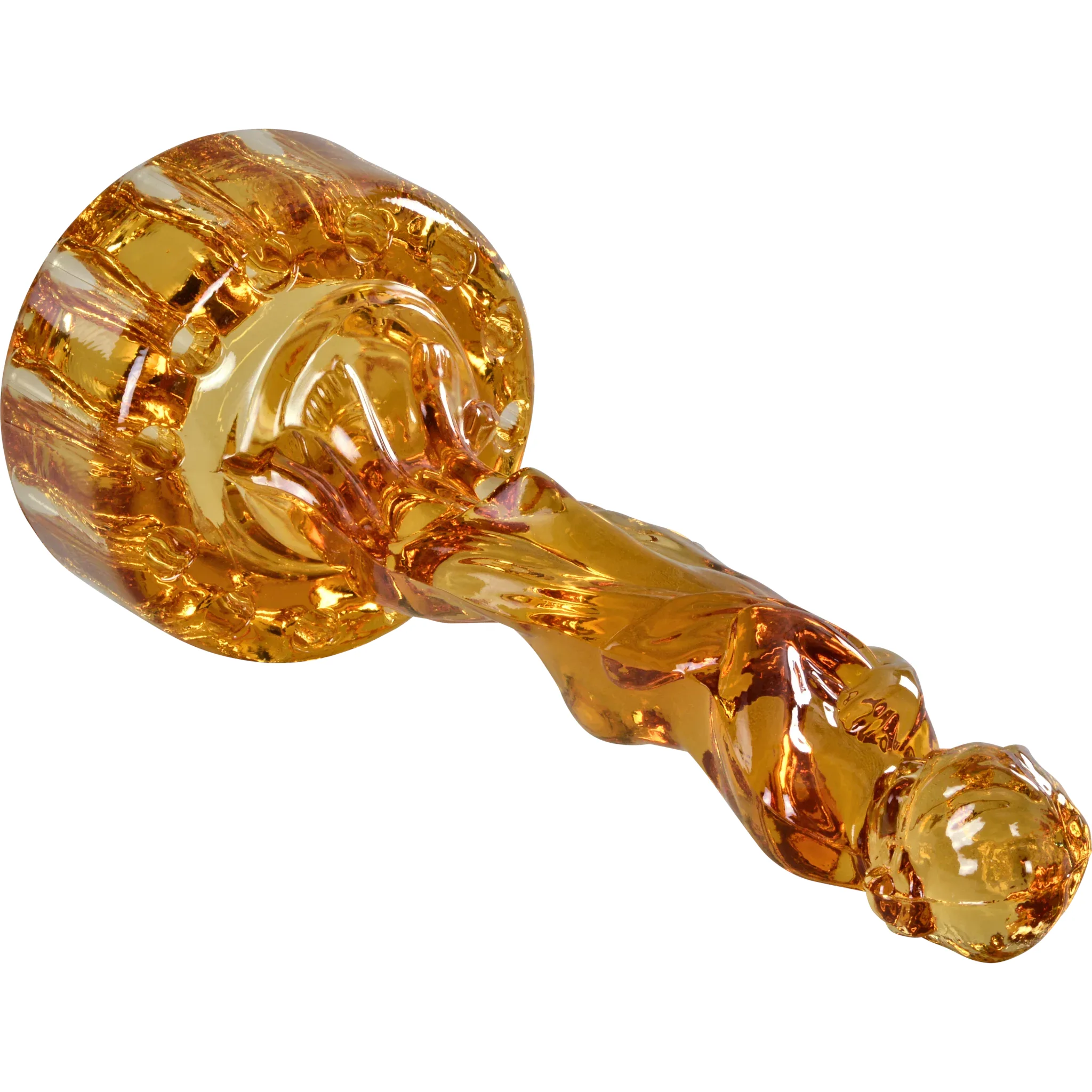 Cambridge Glass Draped Lady Flower Frog and Bowl: glass, red (side view)