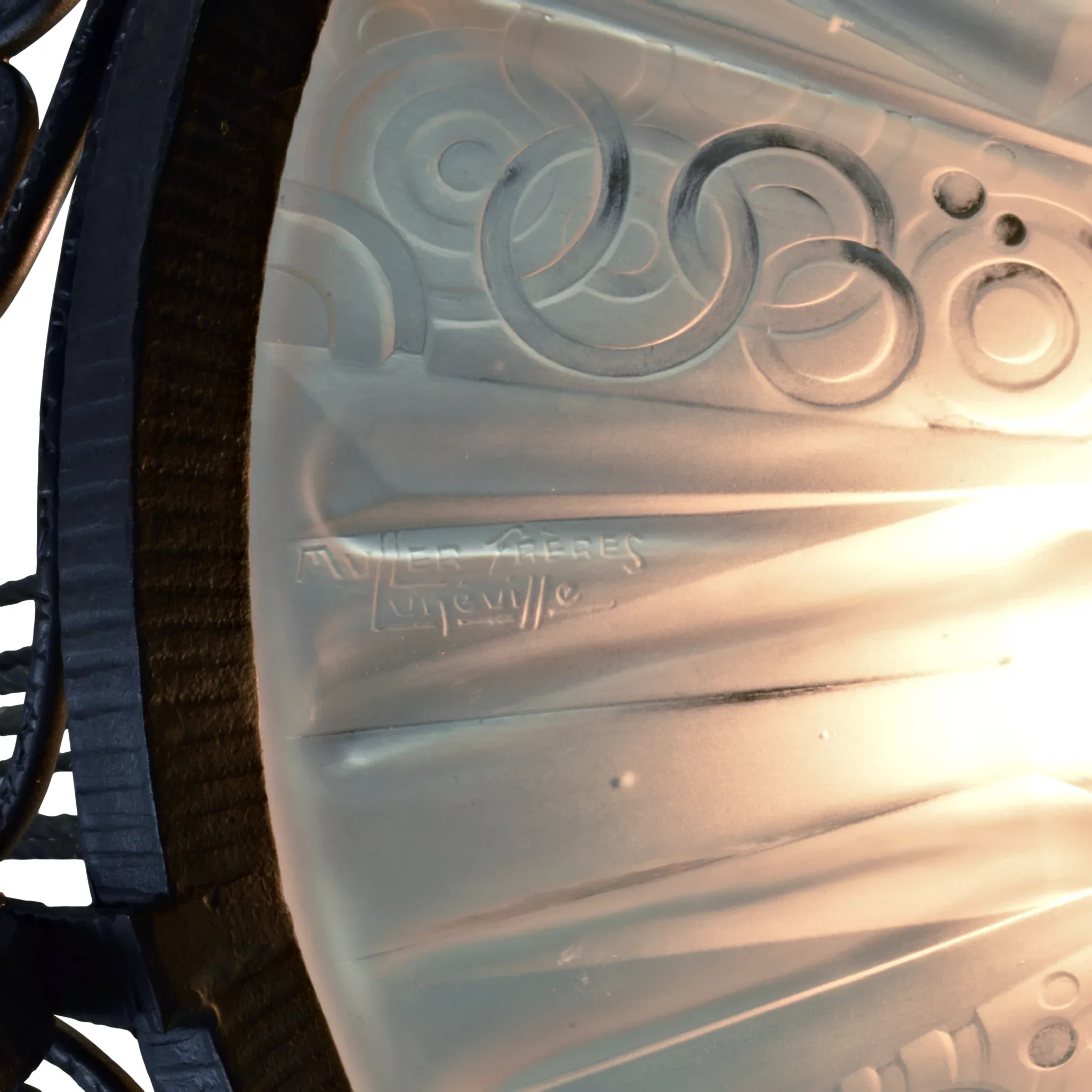 Muller Freres French Pendant Light Fixture - Art Deco - View 2