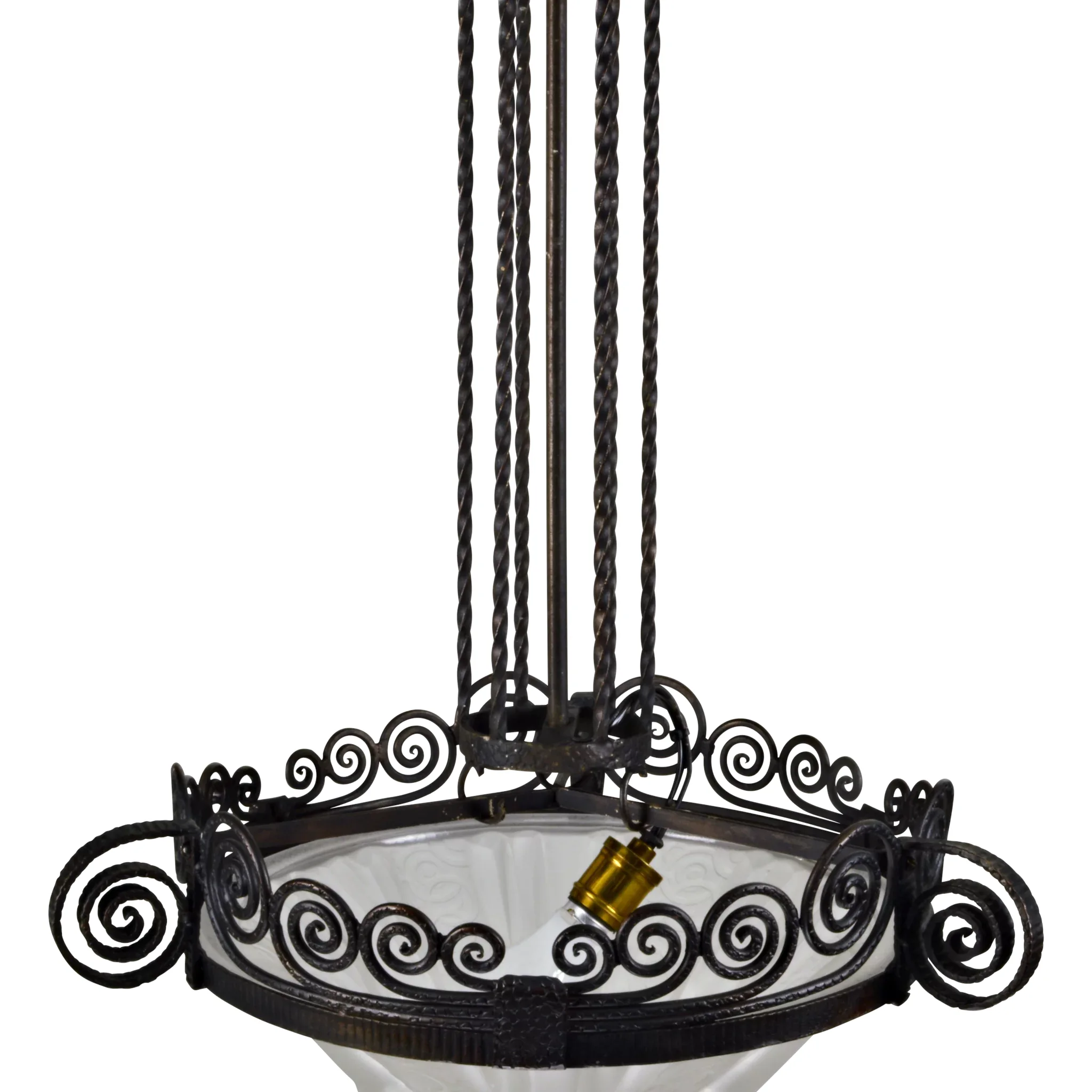 Muller Freres French Pendant Light Fixture - Art Deco - View 6
