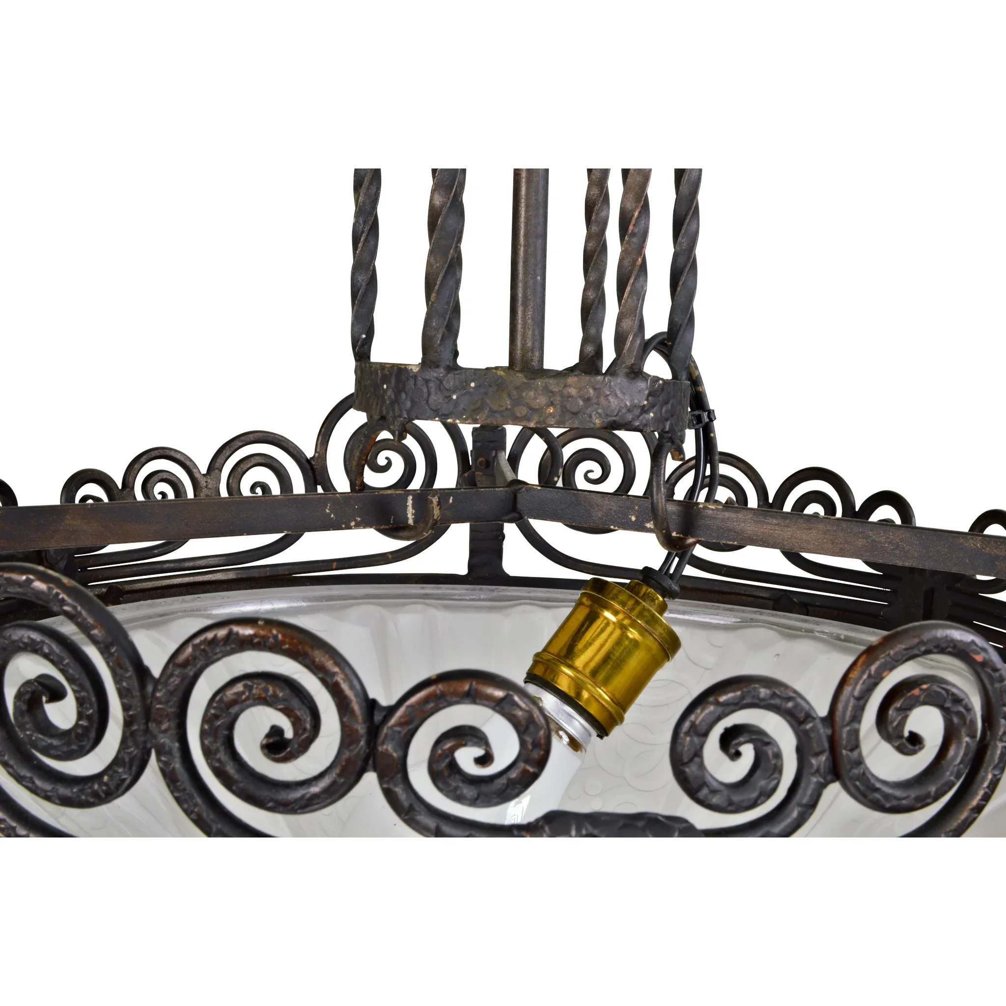 Muller Freres French Pendant Light Fixture - Art Deco - View 7