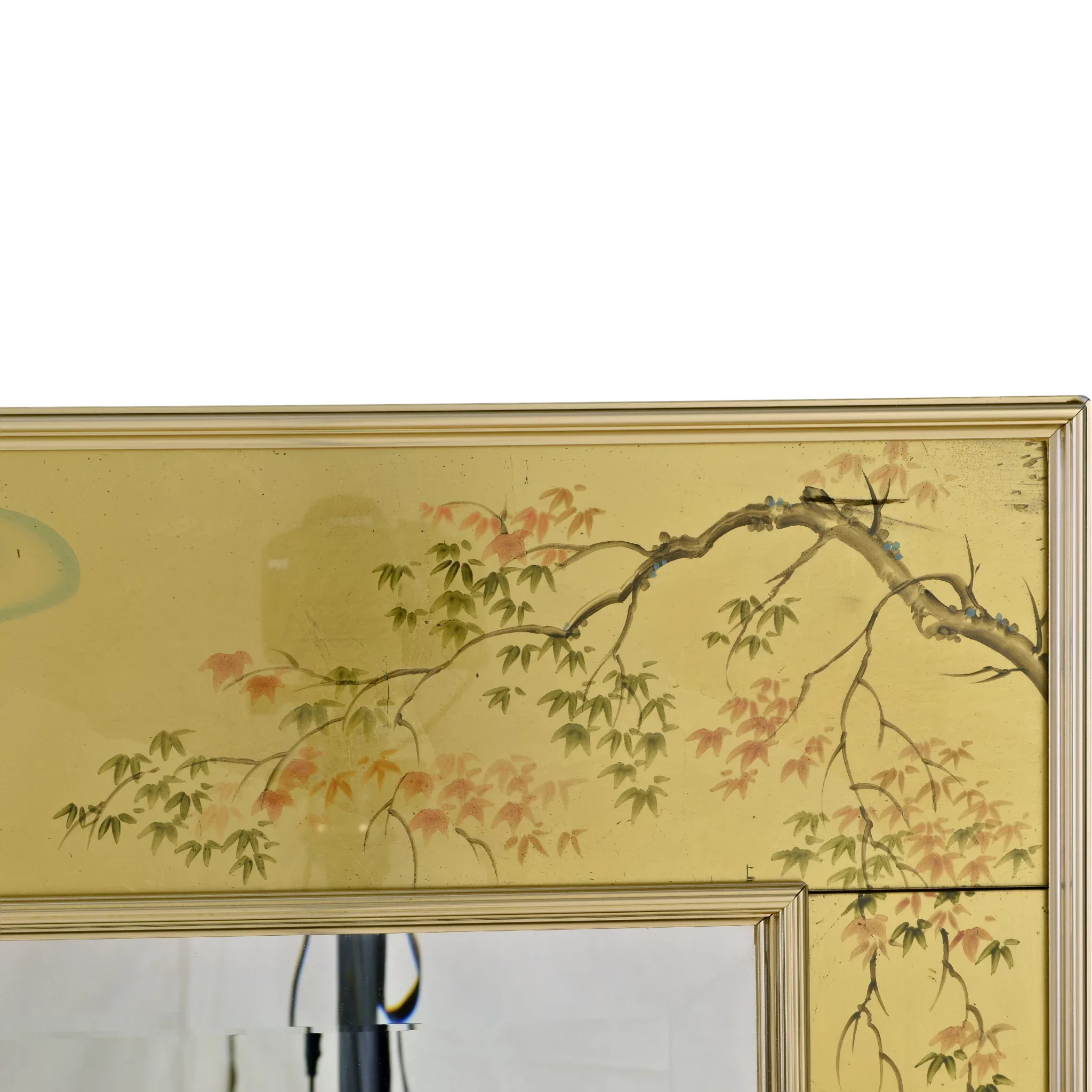 Vintage La Barge / LaBarge églomisé Beveled Mirror - Artist Signed - K Widing 1985 - View 4
