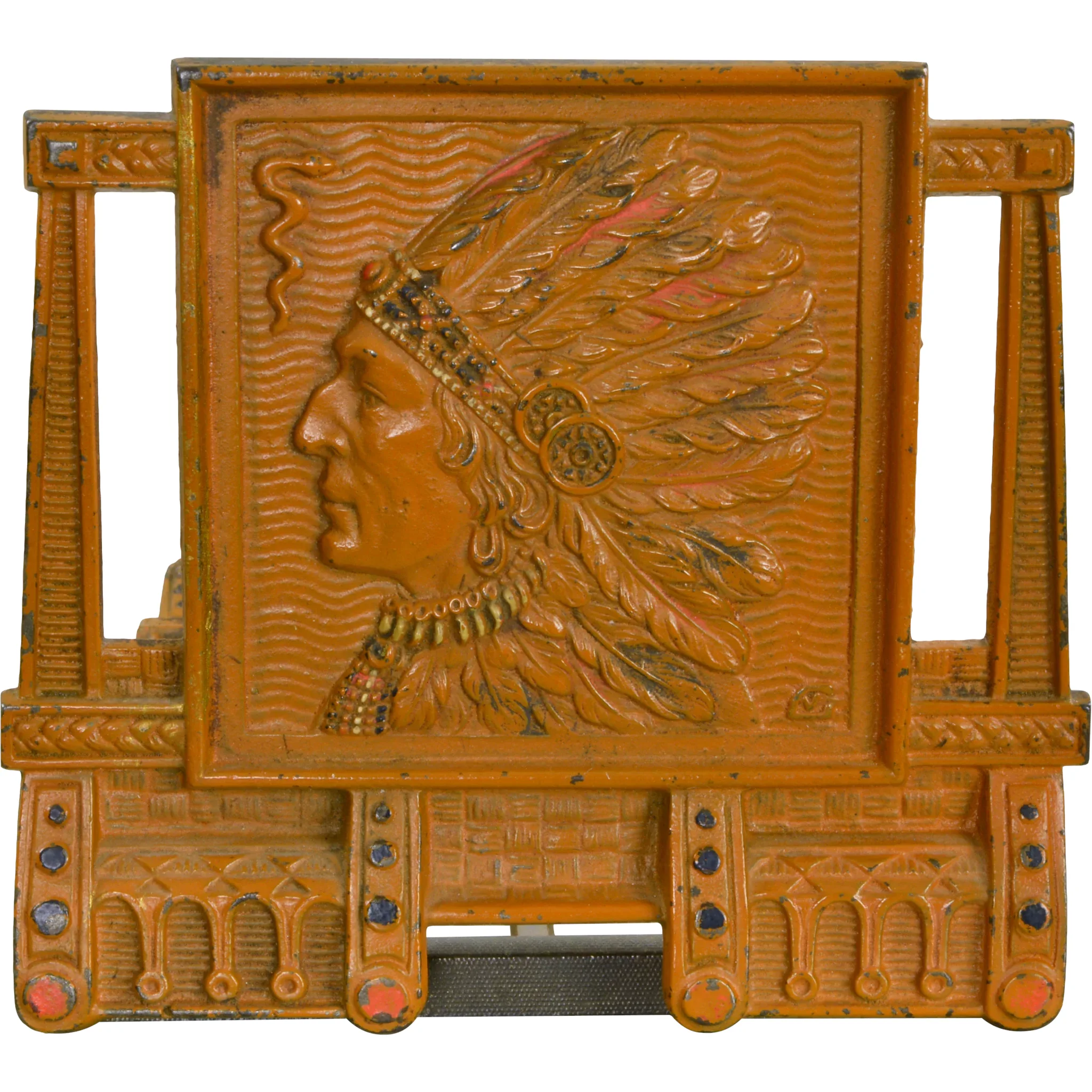 Vintage Native American Indian Bookrack Adjustable - Expandable Bookends