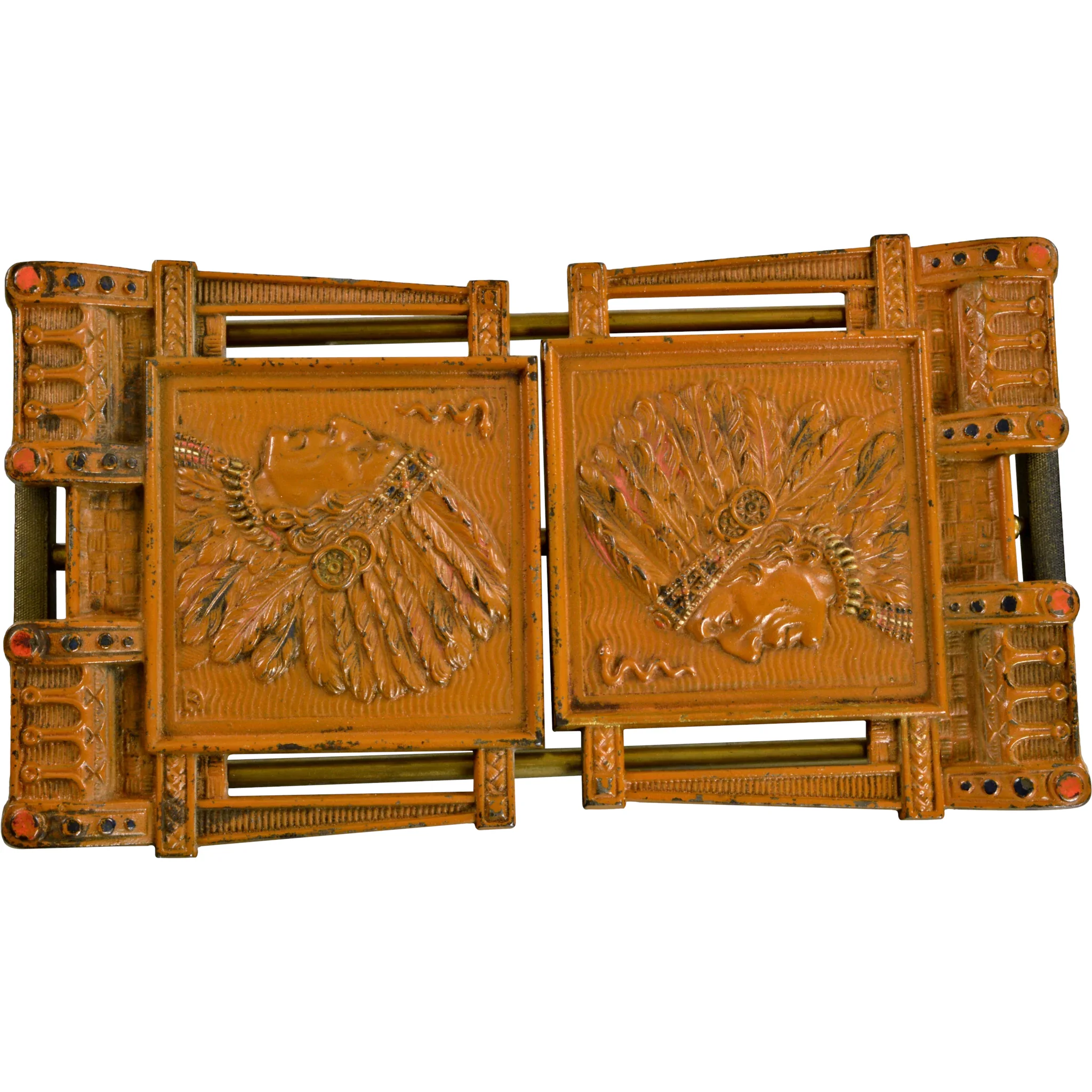 Vintage Native American Indian Bookrack Adjustable - Expandable Bookends - View 2