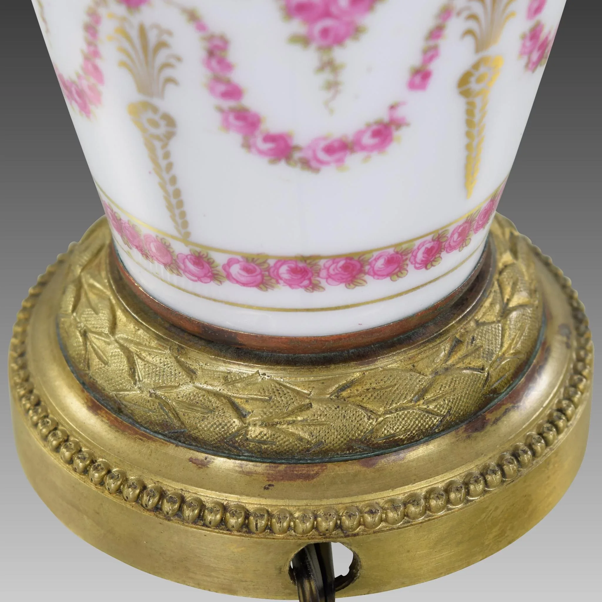 Petite Vintage French Lamp - Roses - View 6