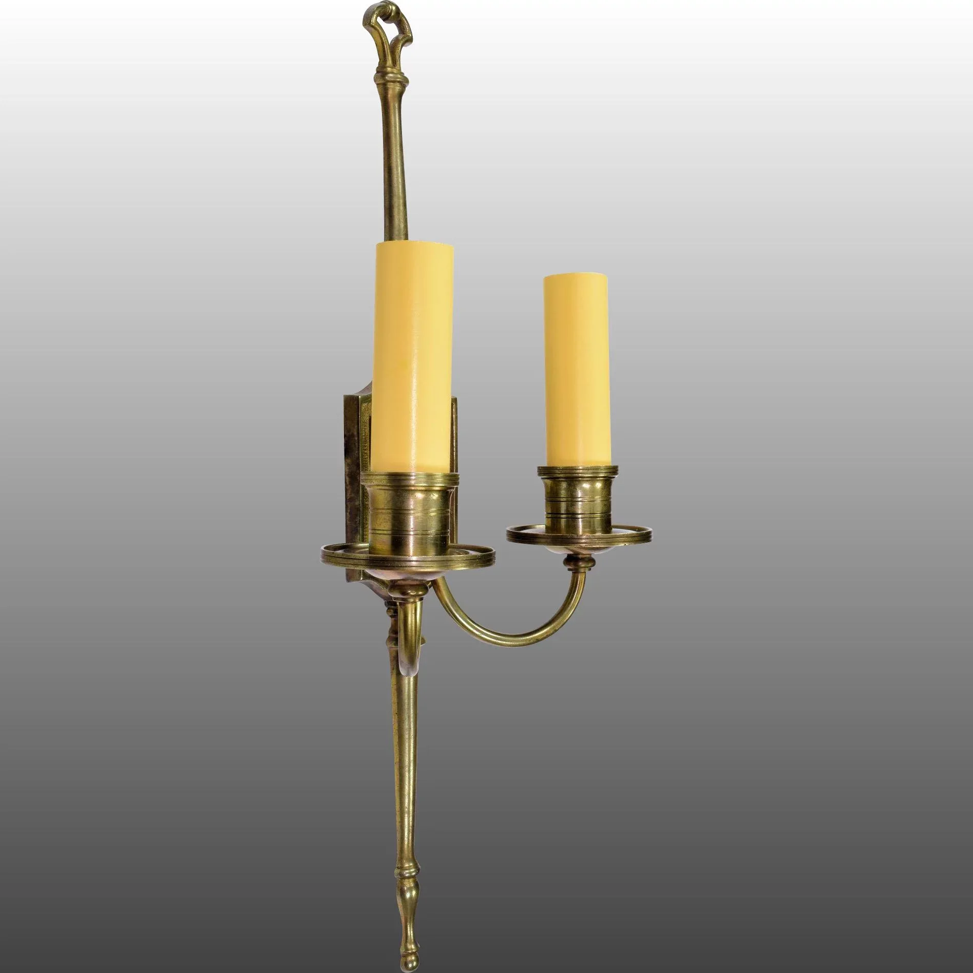 Pair Vintage English Bronze 2-Light Sconces - View 3