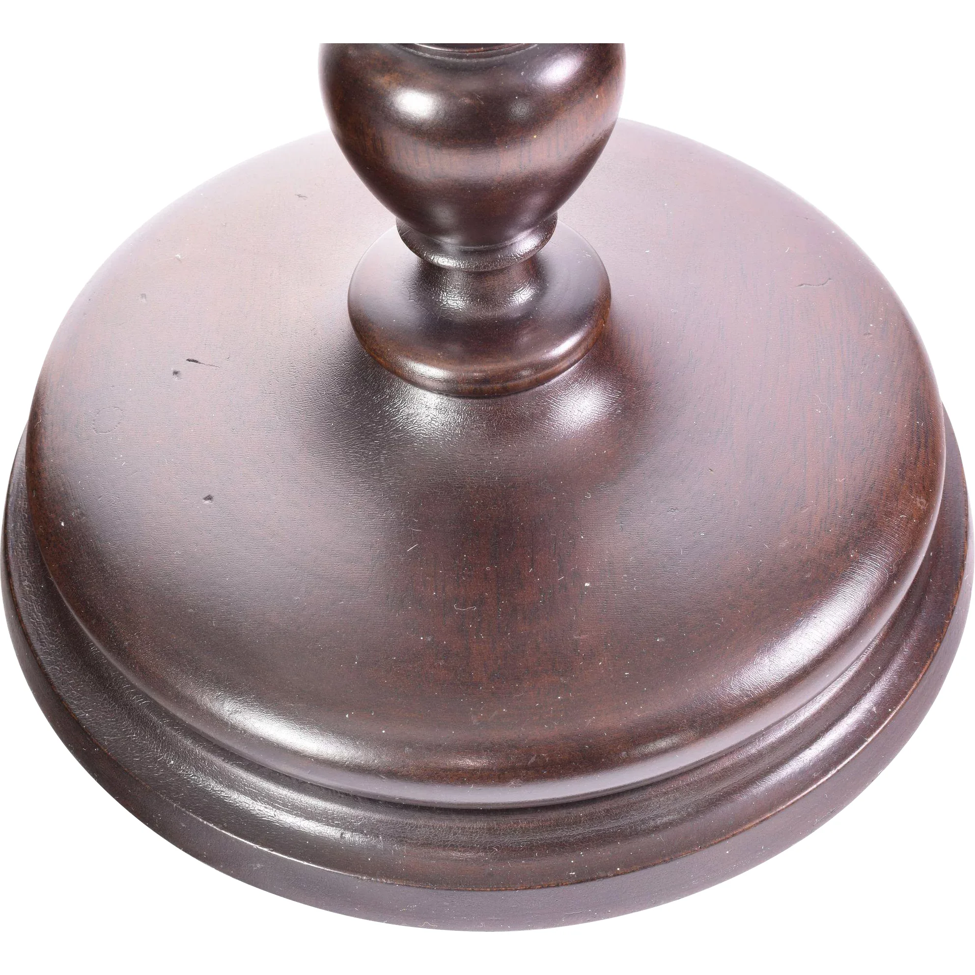 Pair Antique Mahogany Colonial Style Electric Buffet Lamps with Prisms and Deep Cut Shades - View 8
