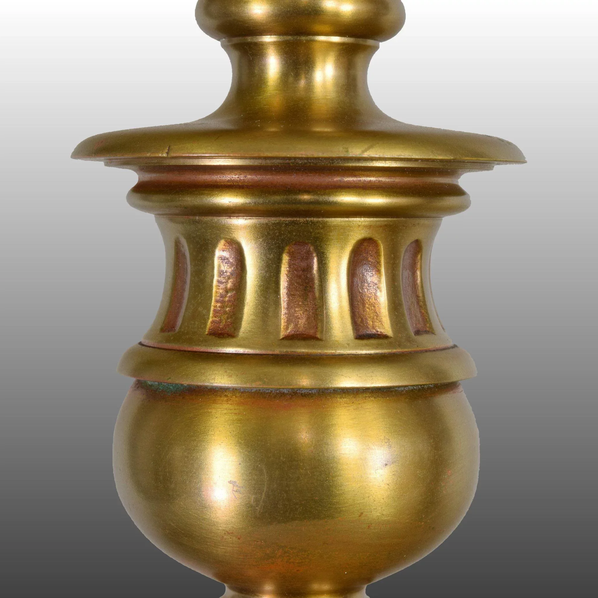 Pair Vintage Bronze and Marble Converted Candlestick Table Lamps - View 7
