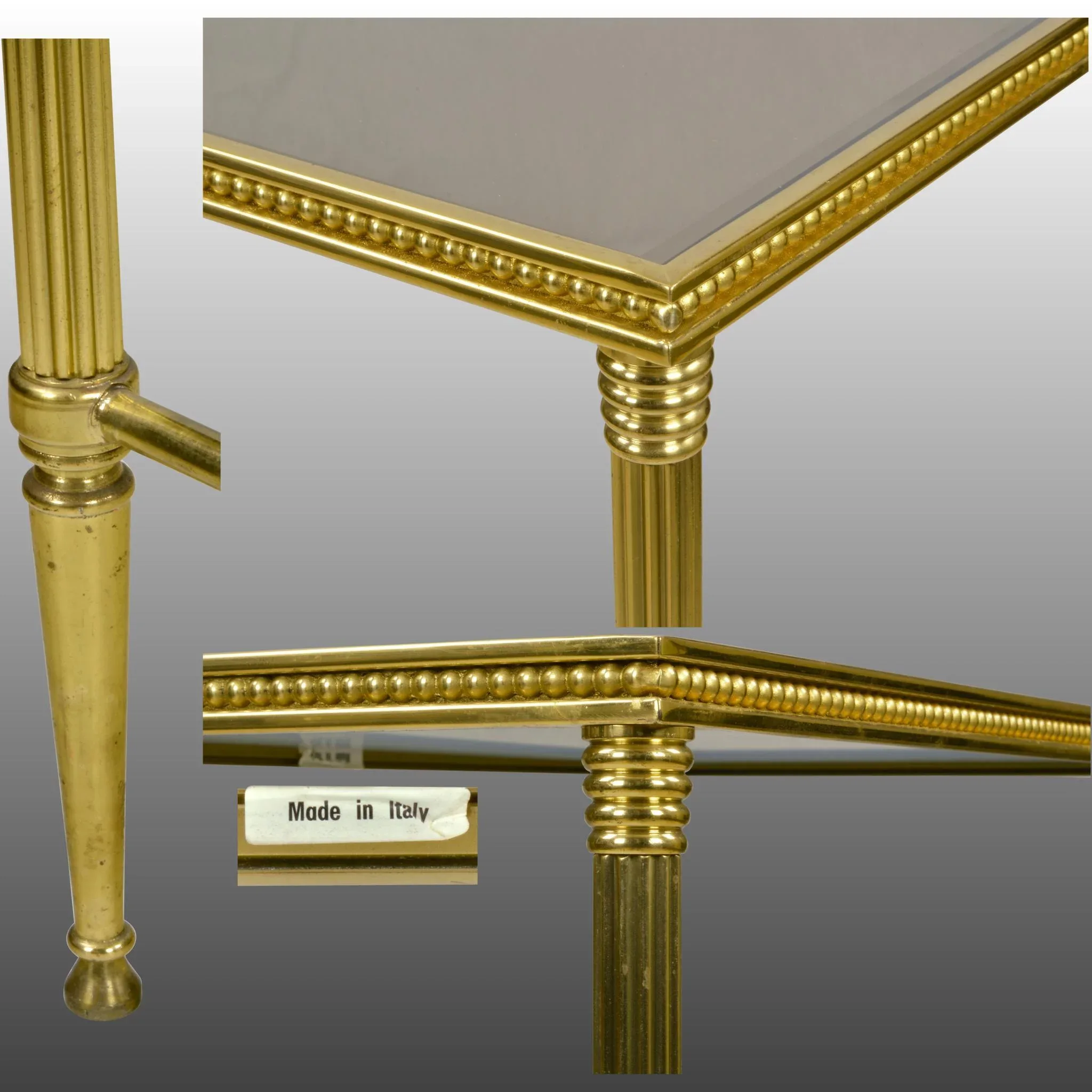 Set 3 Vintage Italian Brass Nesting - Stacking Tables - View 9