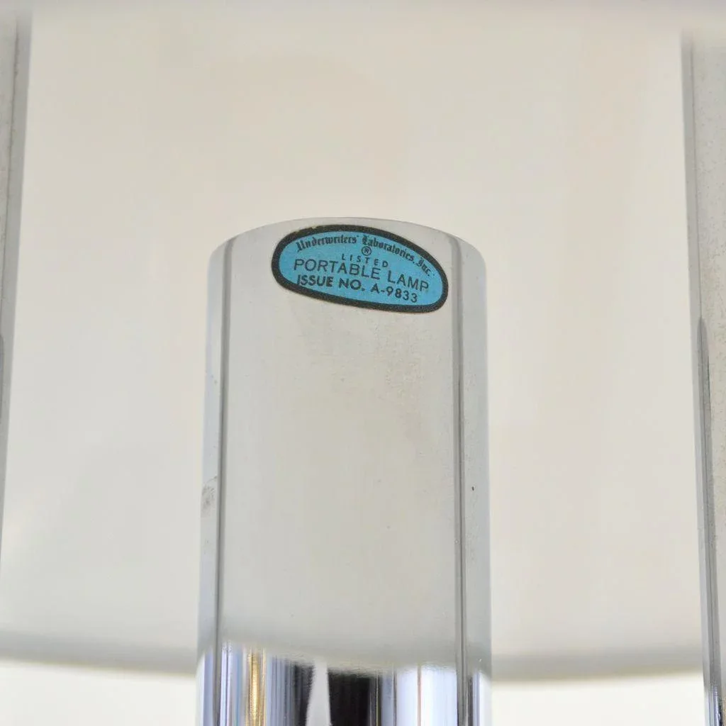 Mid-Century Modern Robert Sonneman Lamp - 1960s White and Chrome - View 9