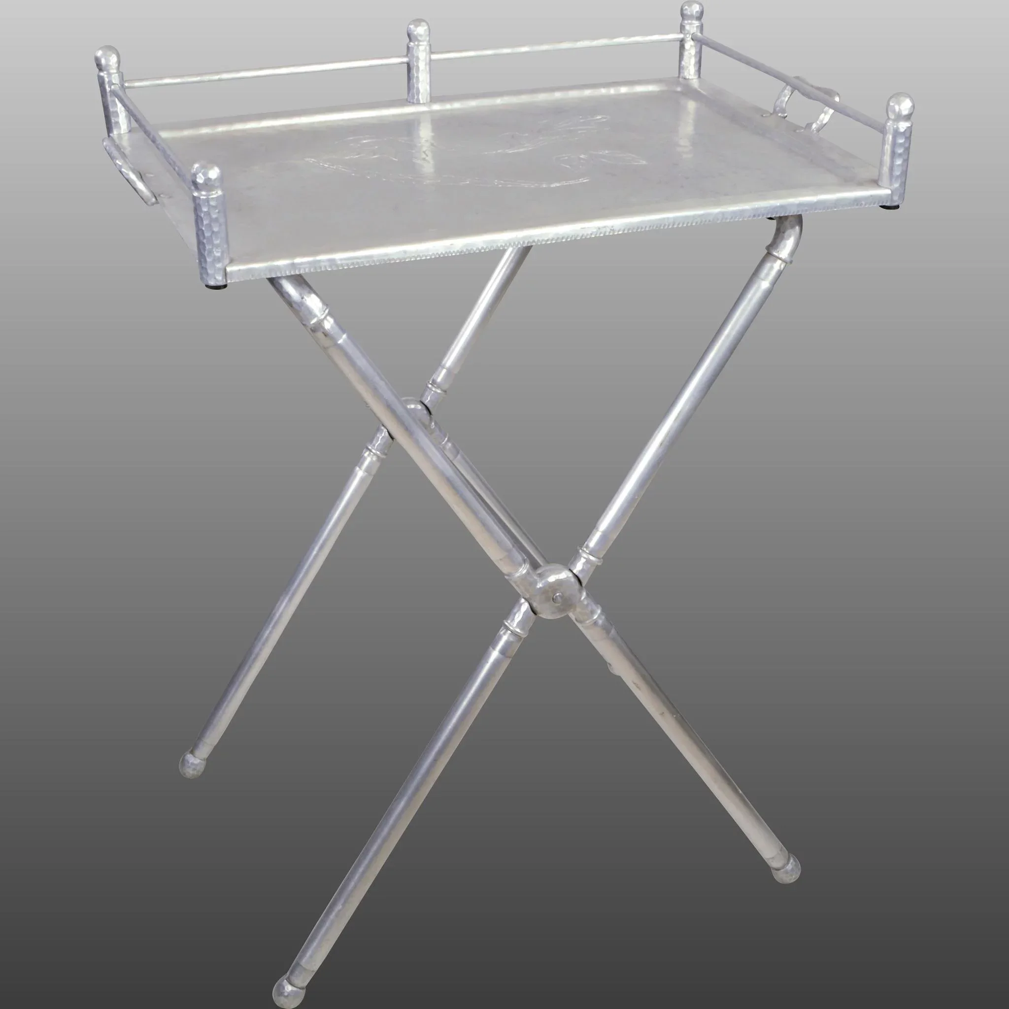 Vintage Everlast Wrought Aluminum Tray Table Stand - View 3