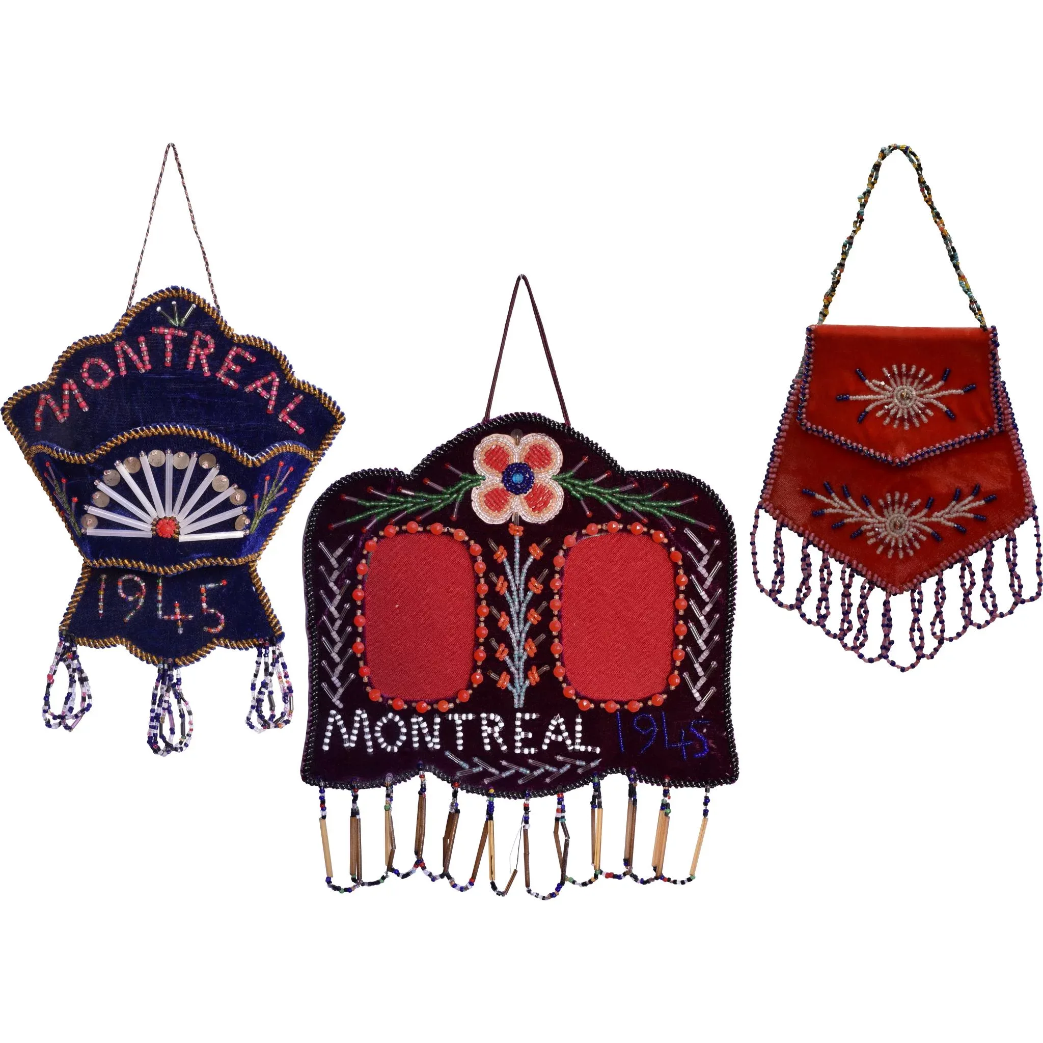 Vintage Native American Iroquois Velour Beaded Purse - Montreal 1940s - View 8