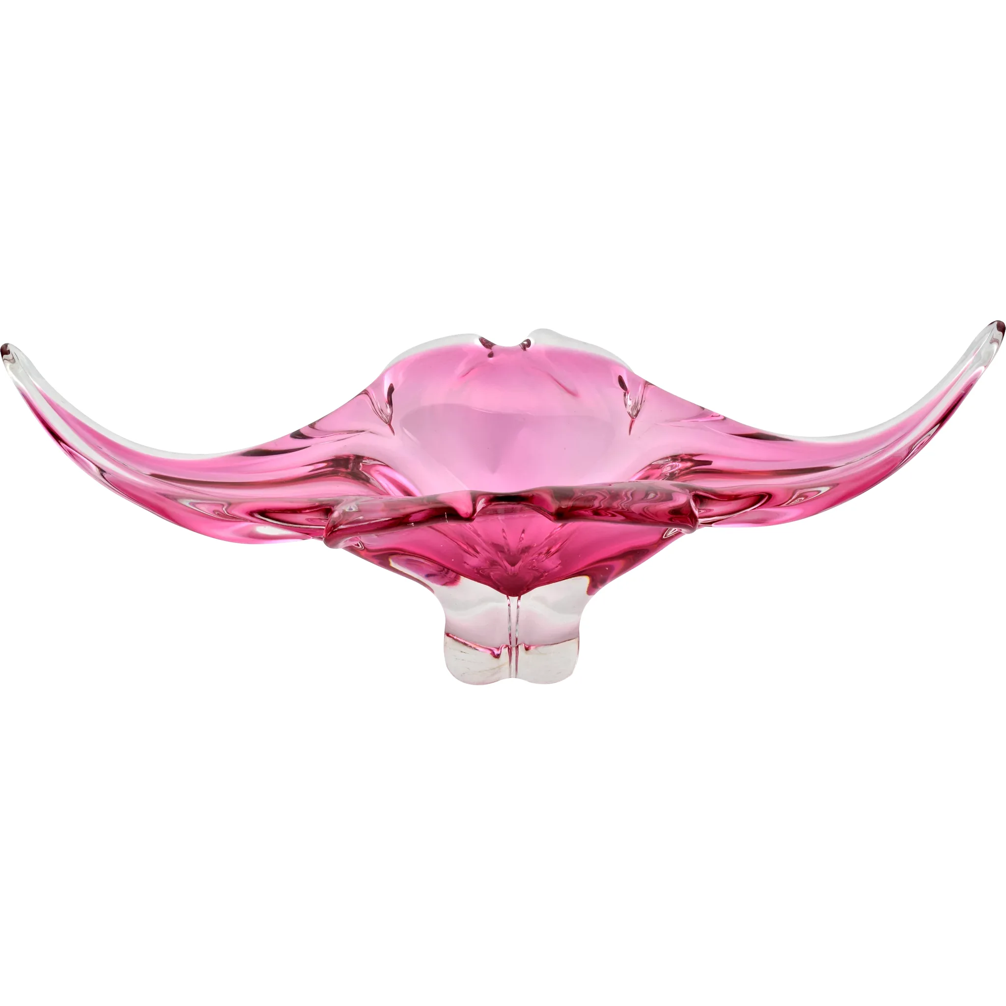 Vintage Seguso Murano Sommerso Centerpiece Bowl Pink