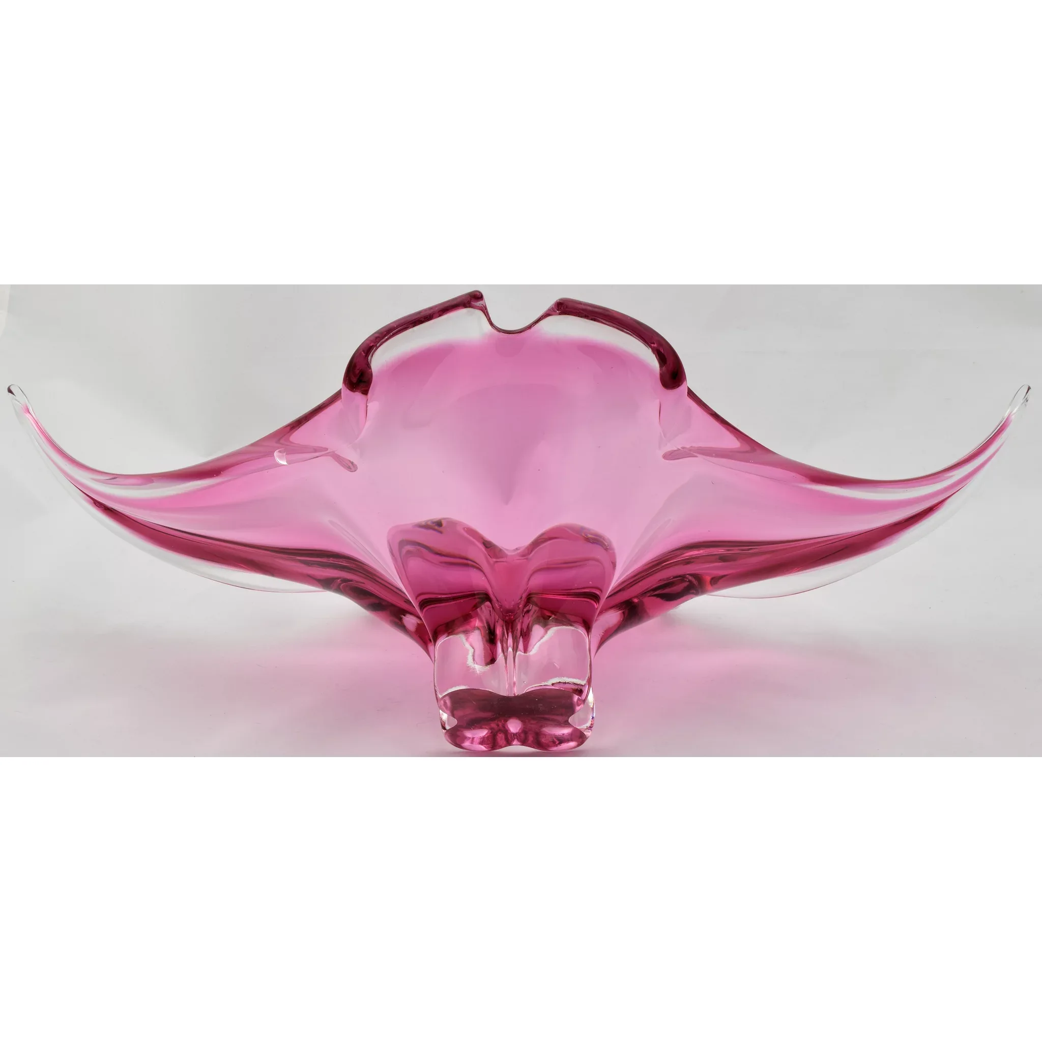 Vintage Seguso Murano Sommerso Centerpiece Bowl Pink - View 3