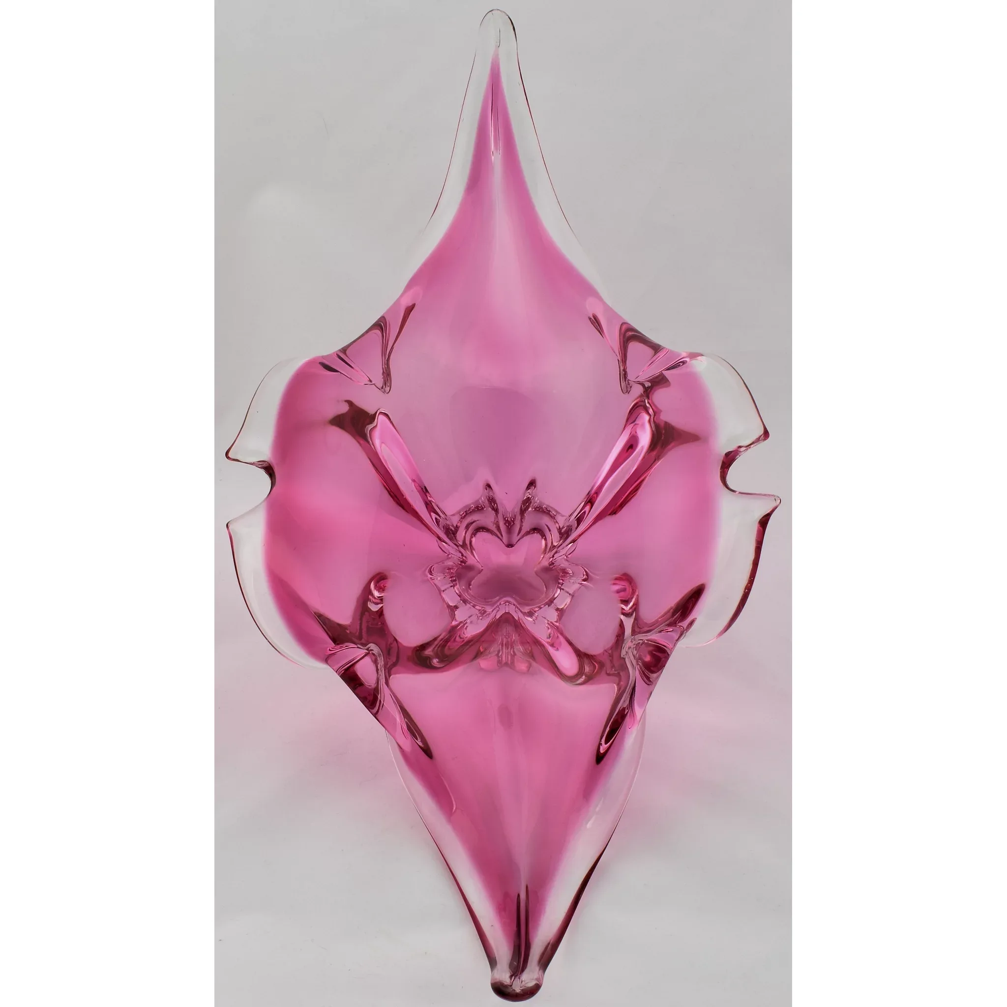 Vintage Seguso Murano Sommerso Centerpiece Bowl Pink - View 4
