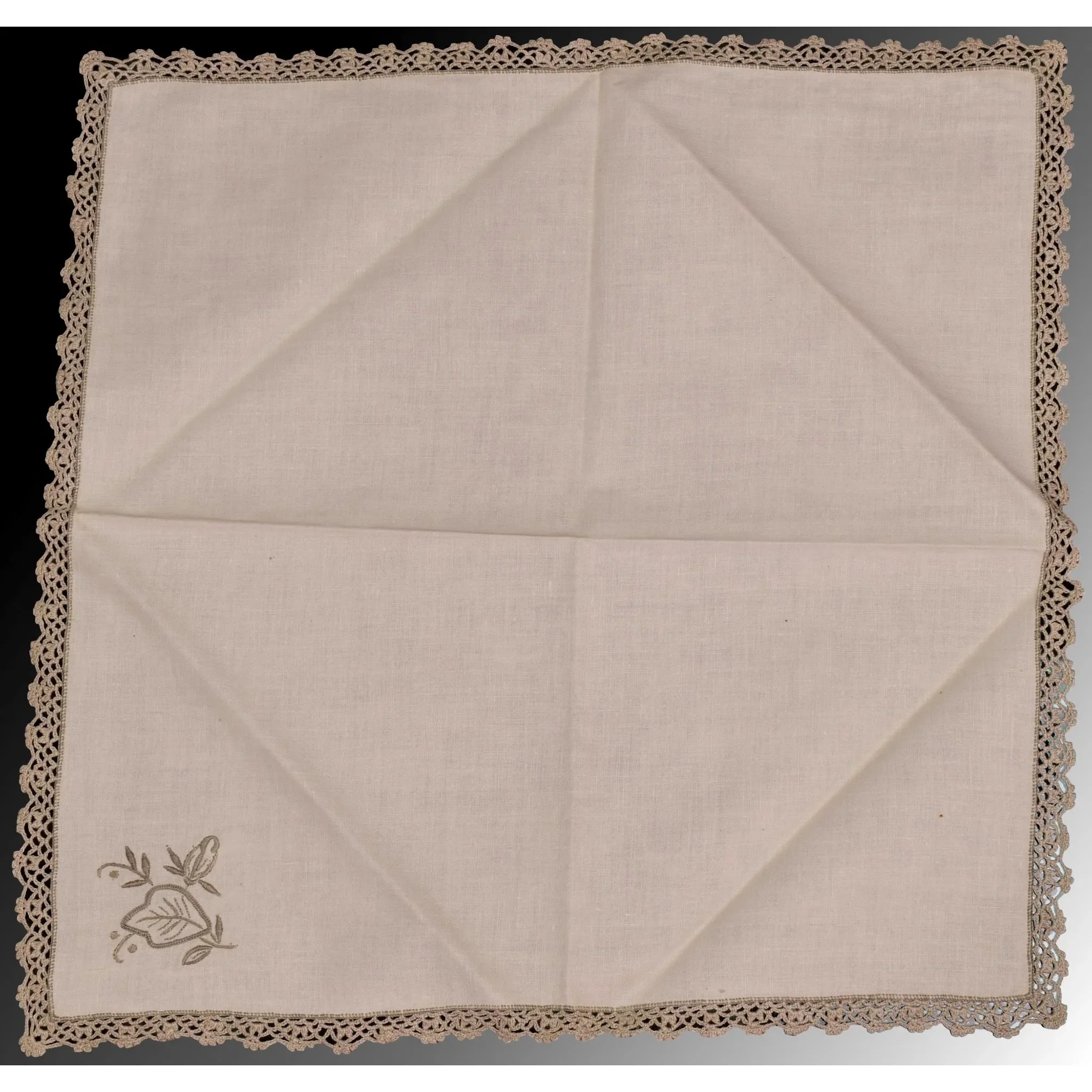 Vintage Madeira Linen Medallion Crocheted Tablecloth & 12 Napkins - 108 x 70 inches - View 4