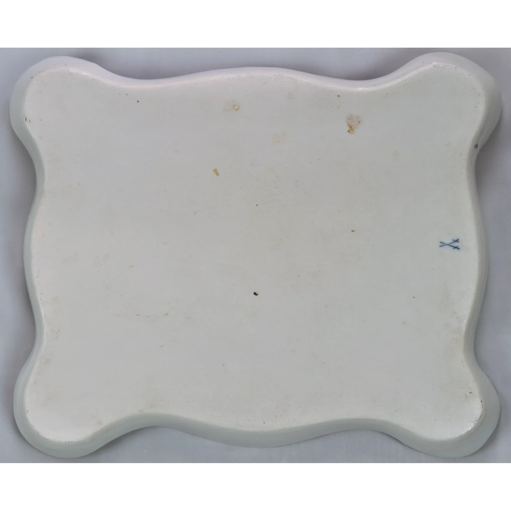 Large Antique Meissen Porcelain Tray - Butterflies, Tulip and Flowers - Gilded - View 3
