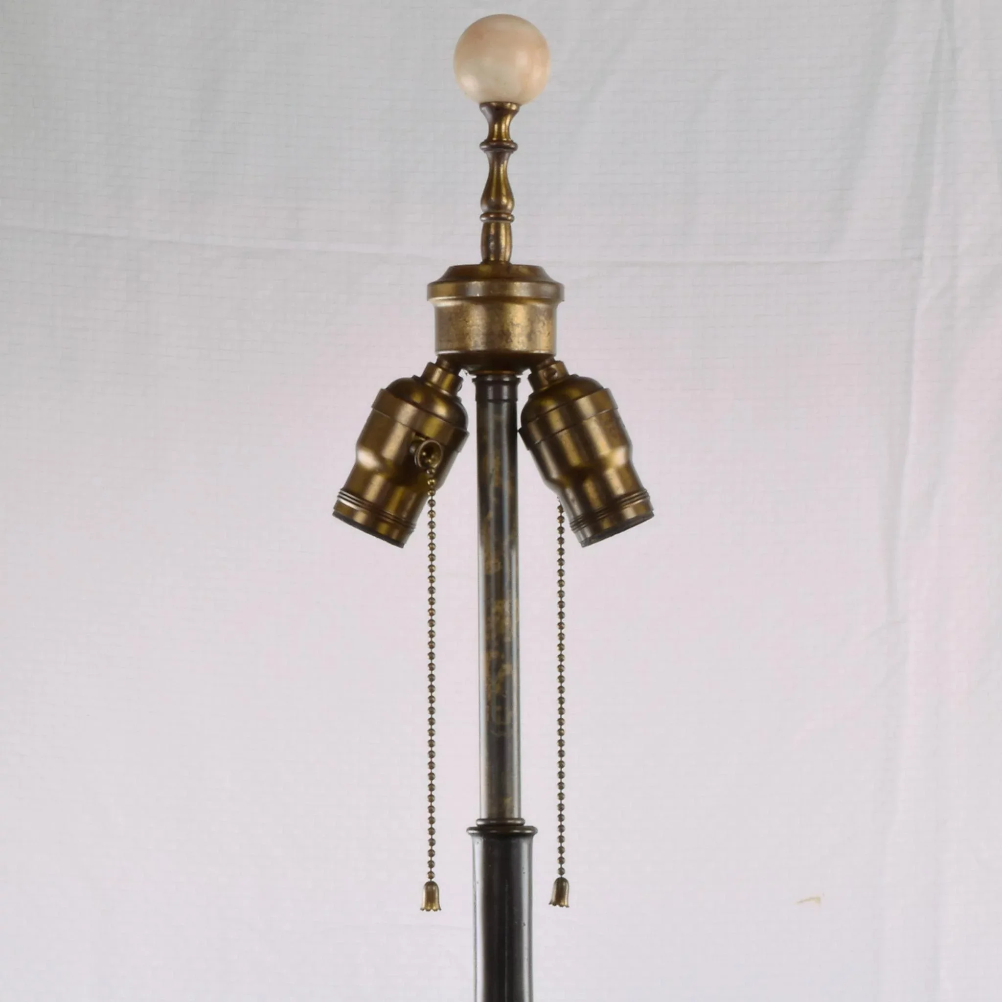 Vintage Rembrandt Iron Brass Onyx Floor Lamp with Capiz Shell Shade - View 3