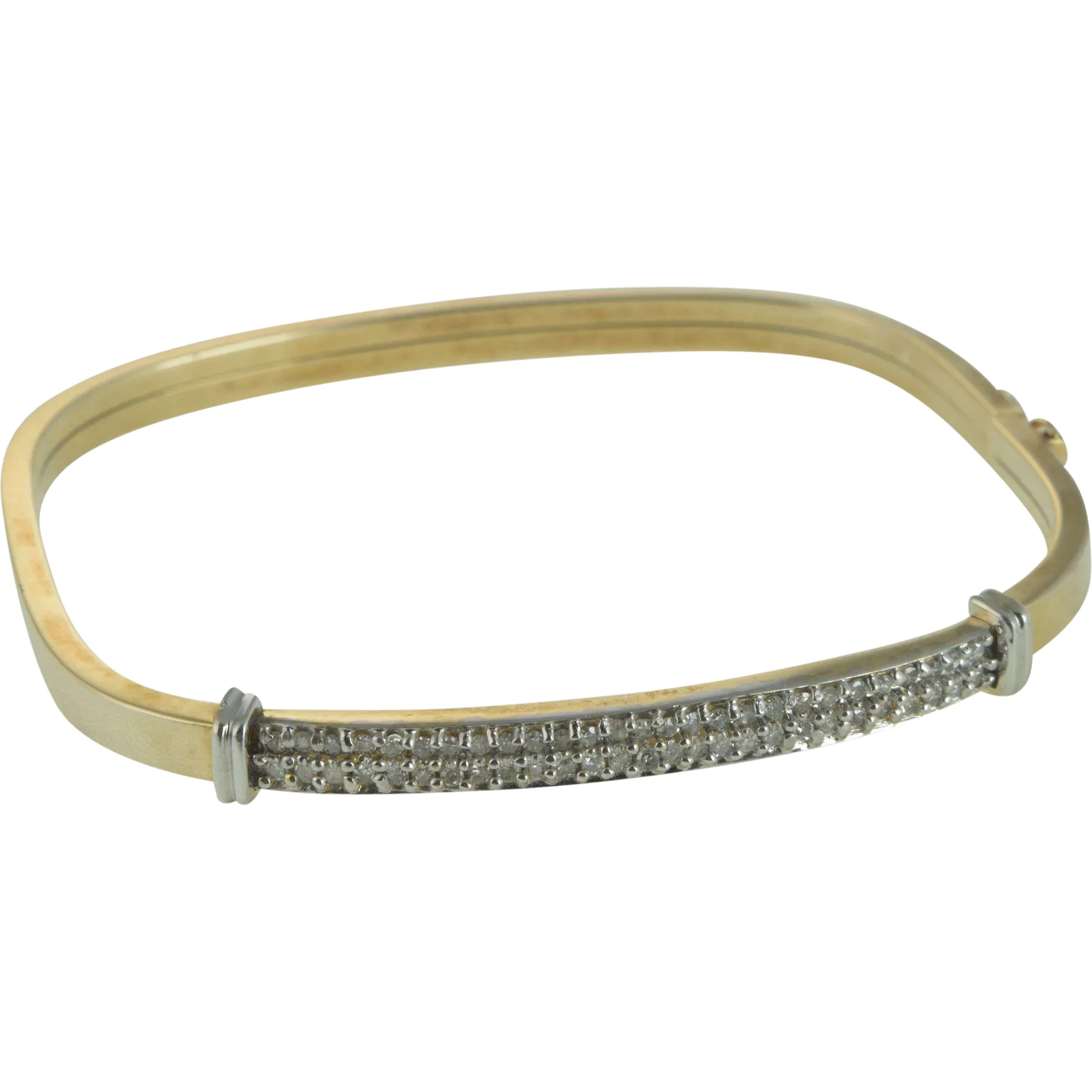 14K Rose Gold Diamond Bangle Bracelet