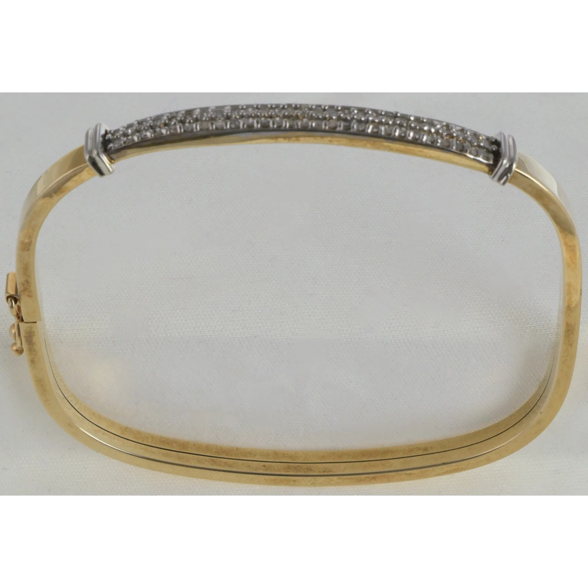 14K Rose Gold Diamond Bangle Bracelet - View 2