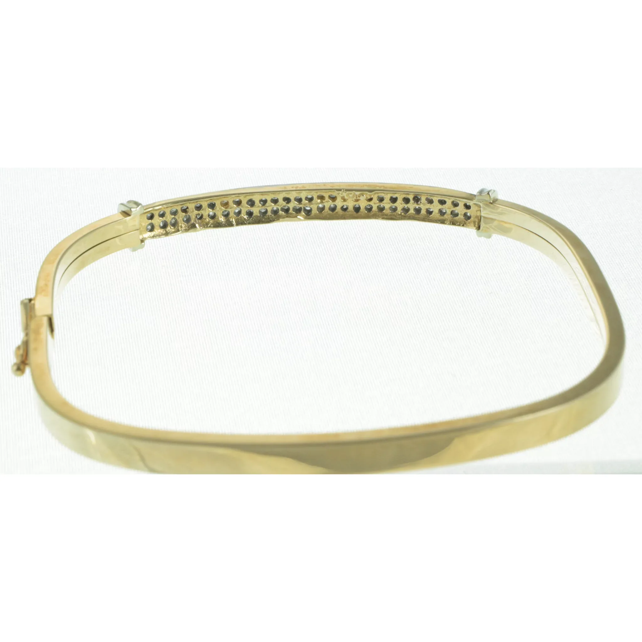 14K Rose Gold Diamond Bangle Bracelet - View 3
