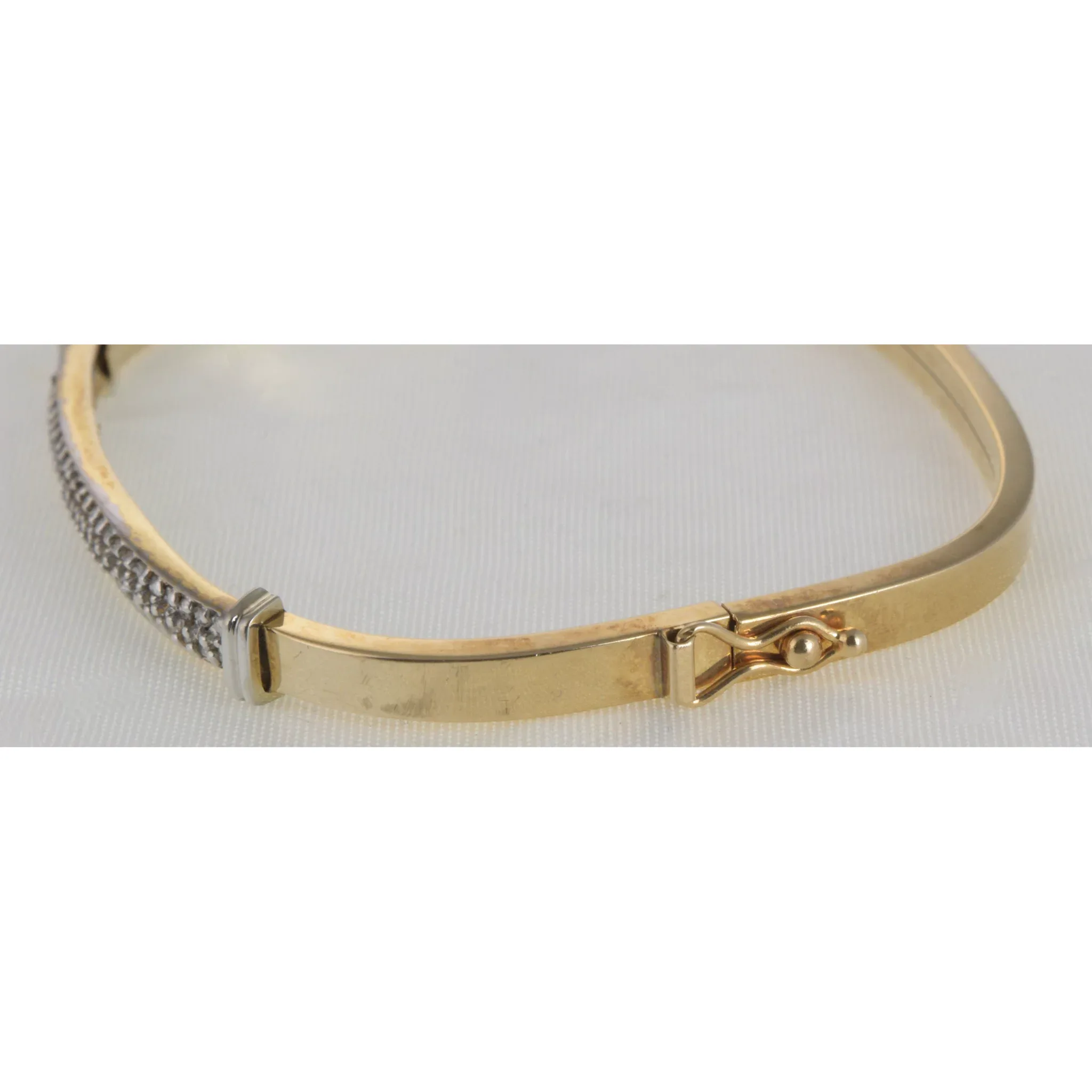 14K Rose Gold Diamond Bangle Bracelet - View 5