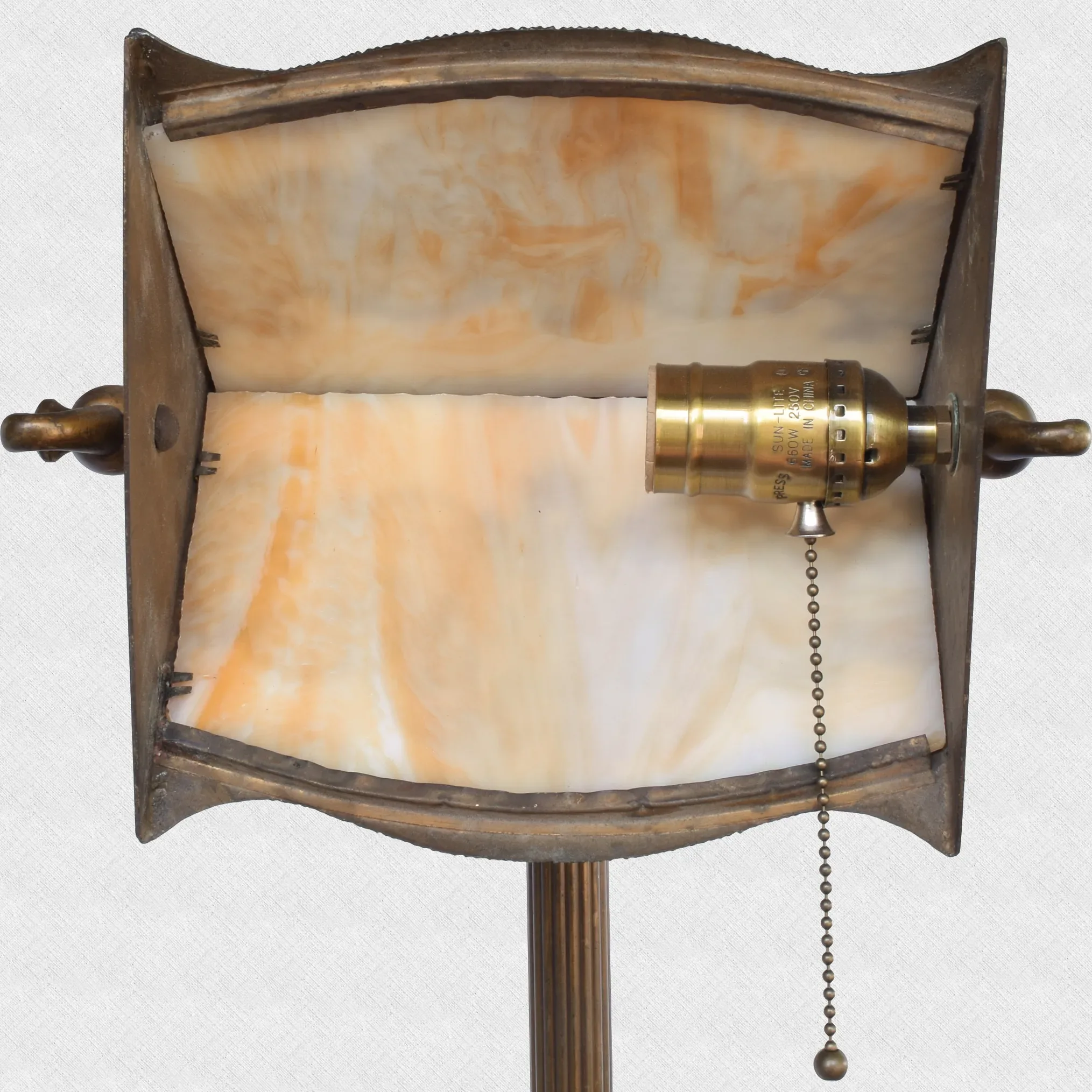 Vintage Bradley & Hubbard Adjustable Slag Glass Floor Lamp - View 6