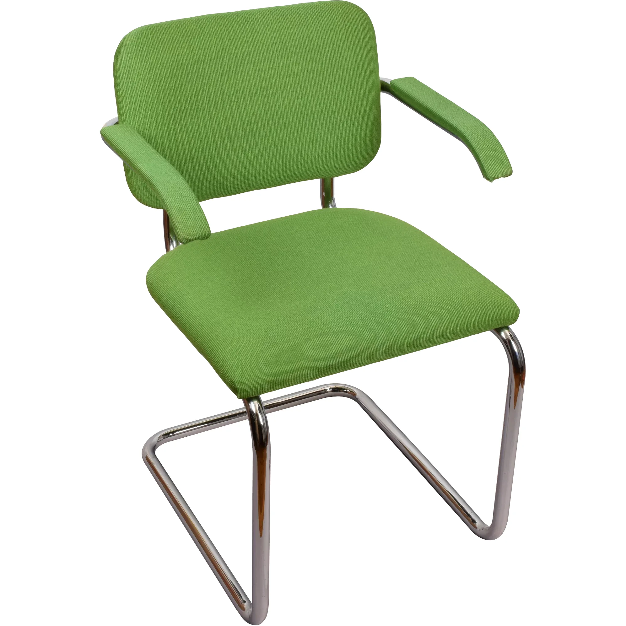 Knoll International Gavina Green Tubular Arm Chair Italy 1974 MCM