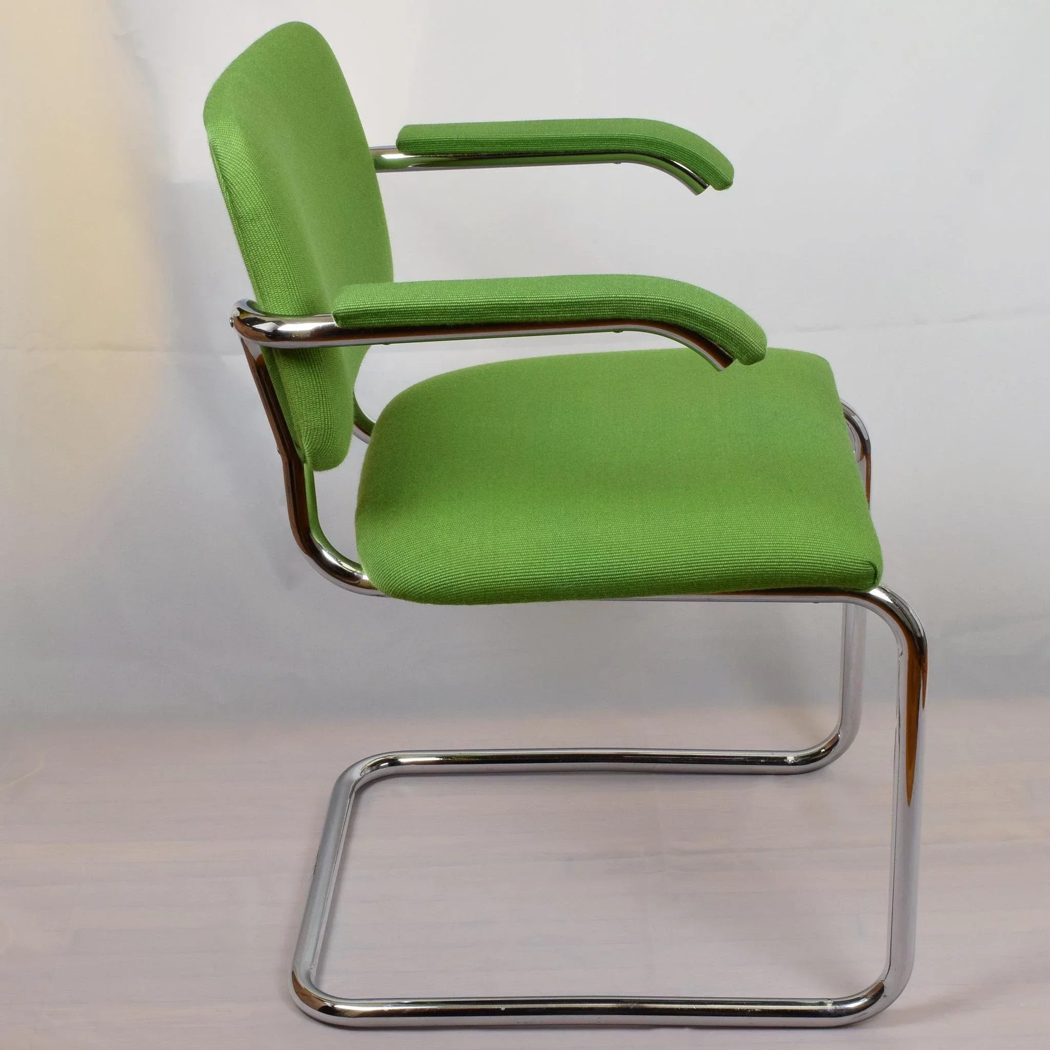 Knoll International Gavina Green Tubular Arm Chair Italy 1974 MCM - View 2