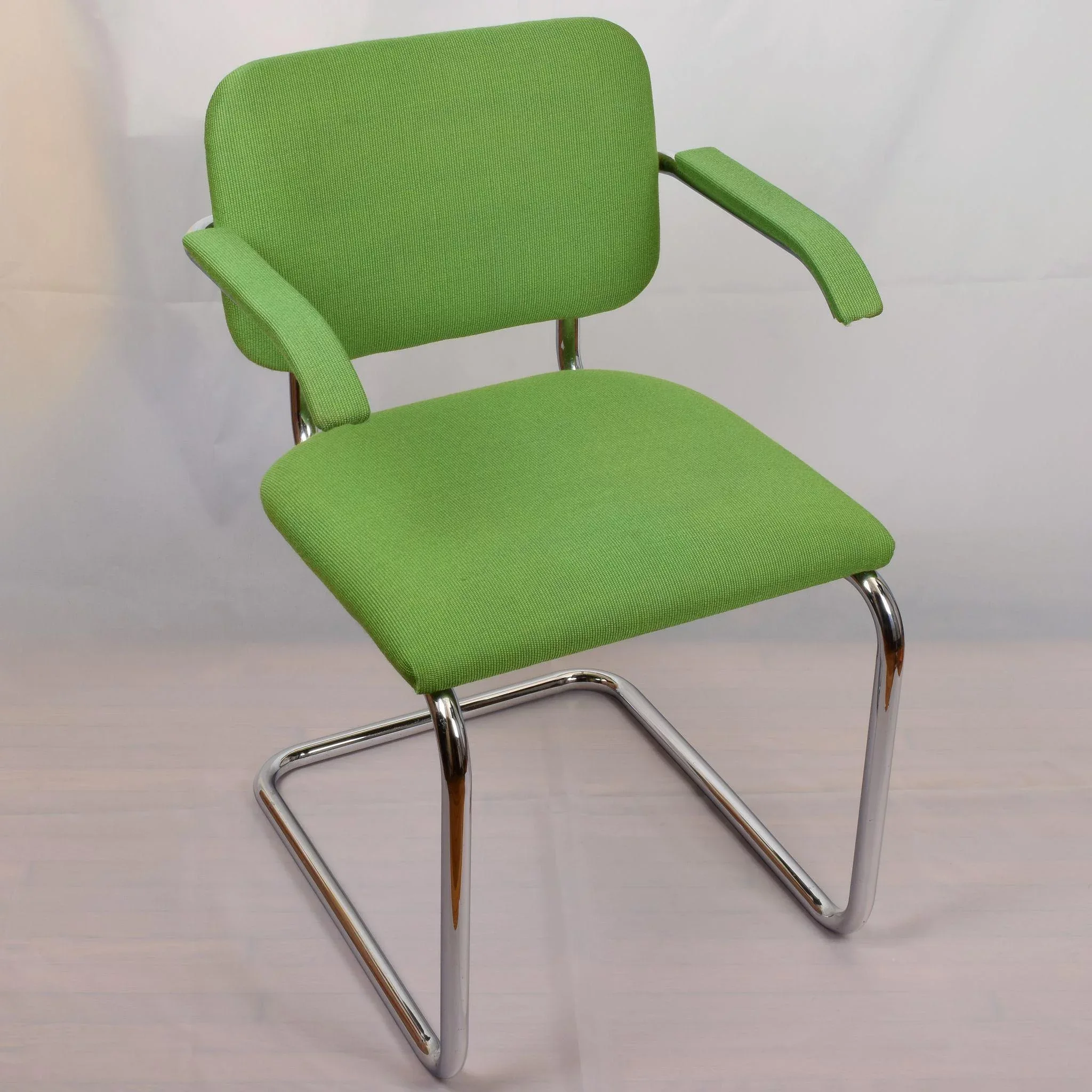 Knoll International Gavina Green Tubular Arm Chair Italy 1974 MCM - View 3