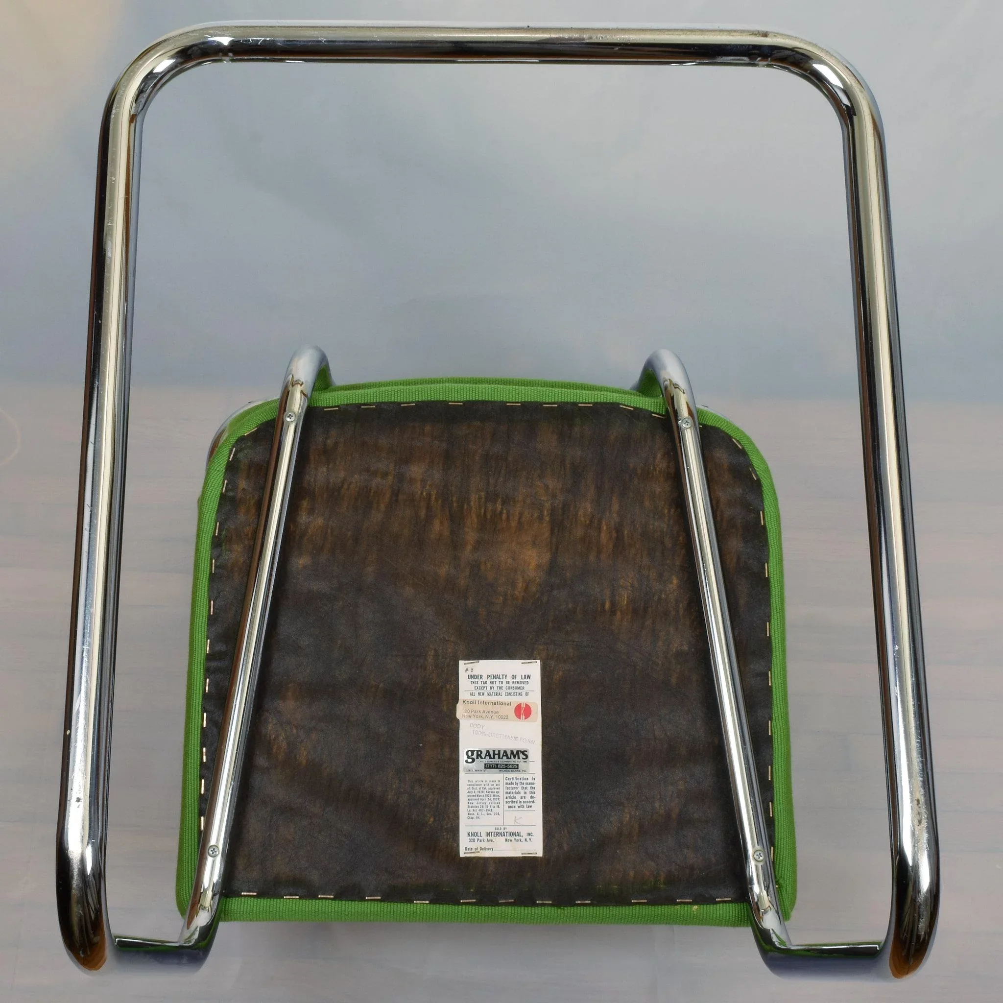 Knoll International Gavina Green Tubular Arm Chair Italy 1974 MCM - View 6