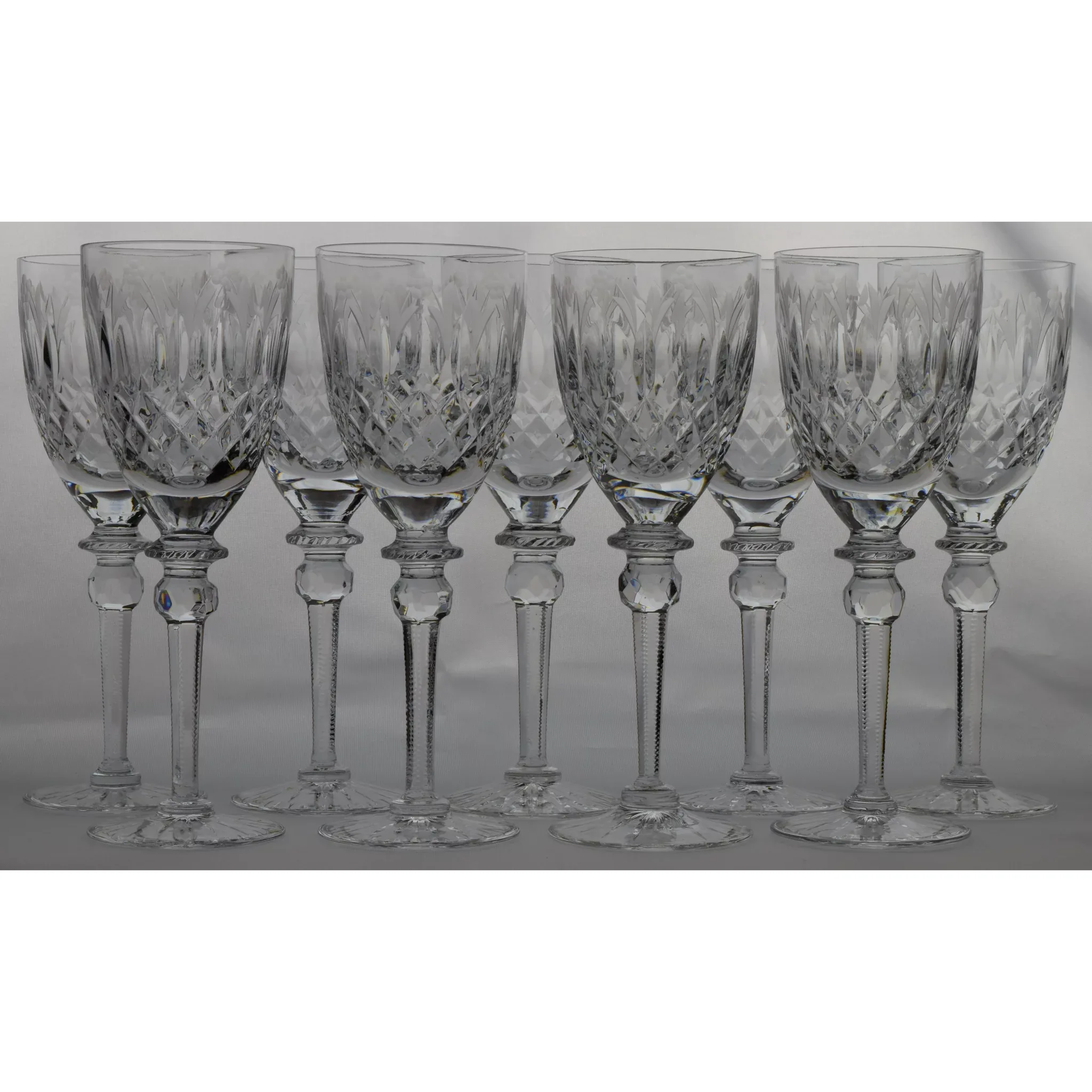 Set 10 Rogaska White Wine Goblets / Glasses - View 2