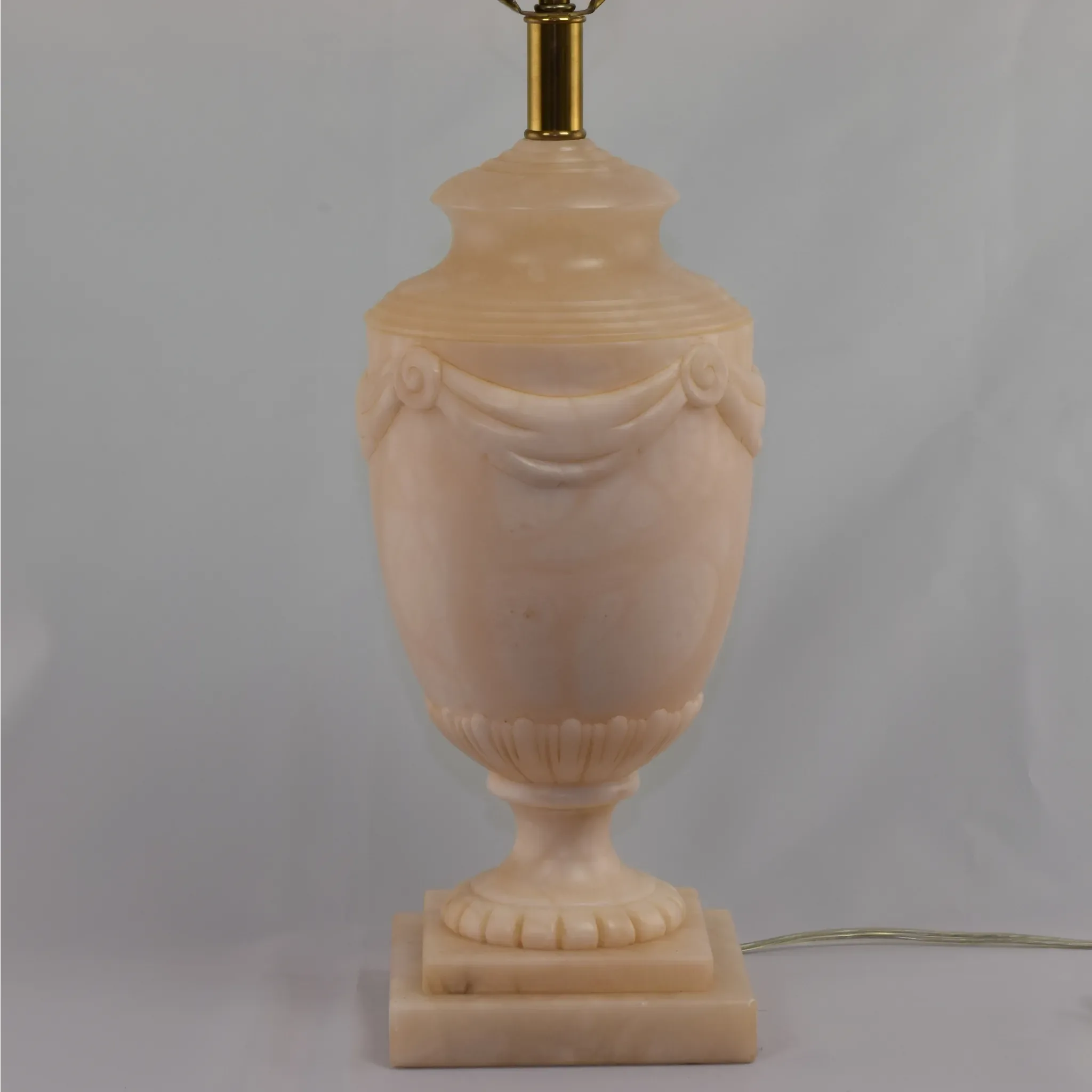 Vintage Pair Ethan Allen Carved Alabaster Table Lamps - View 3