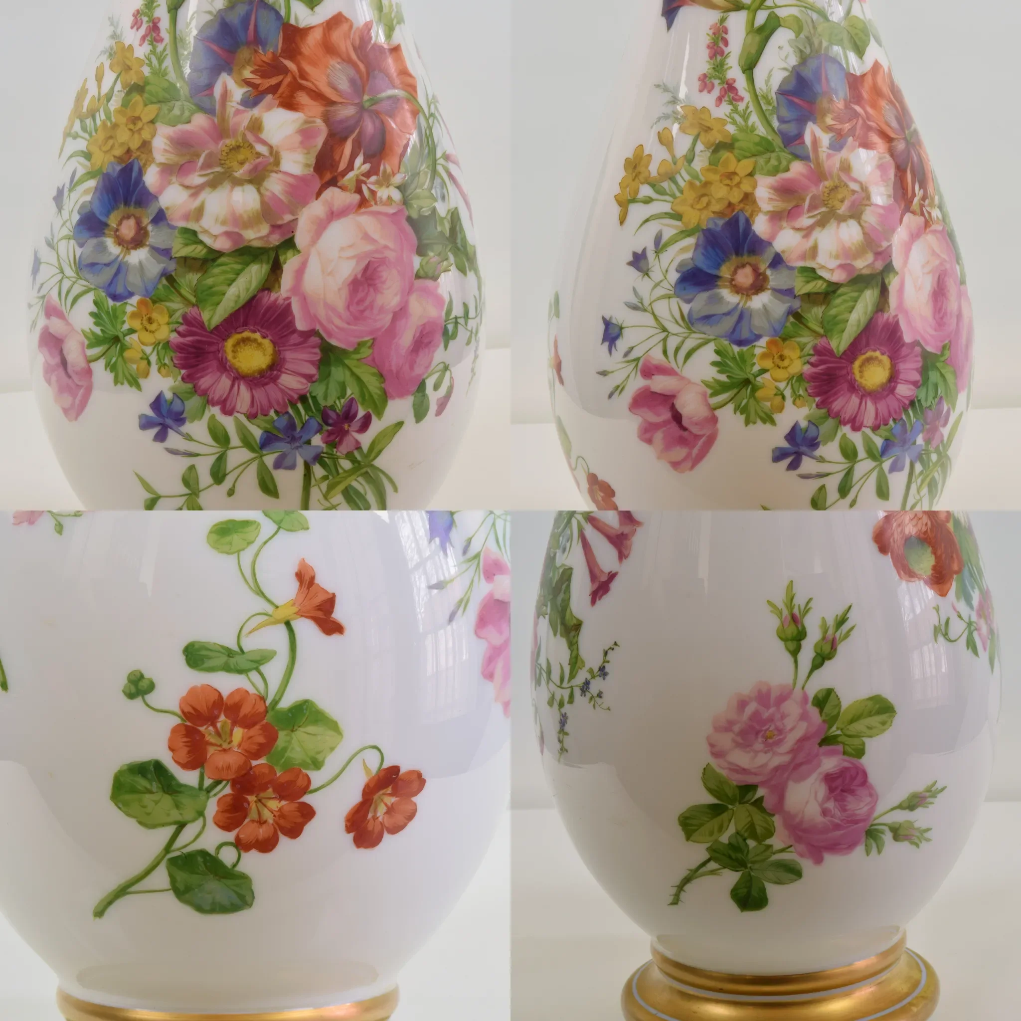 Large Antique Baccarat Opaline Vase - Enamelled by Jean Francoise Robert - 17.5" - View 13