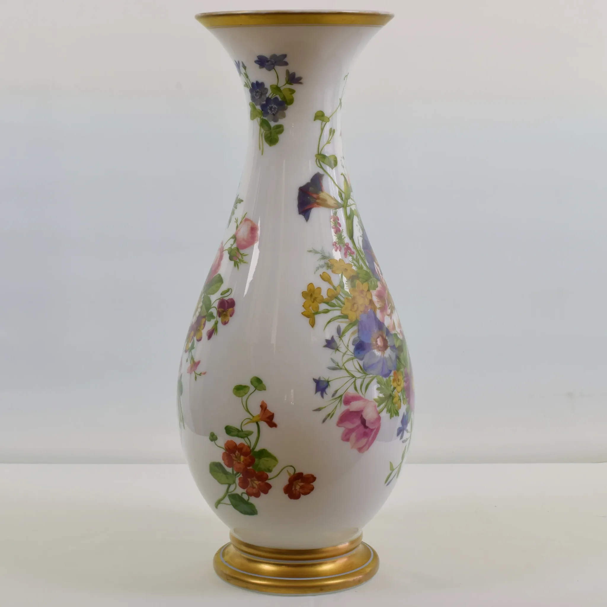 Large Antique Baccarat Opaline Vase - Enamelled by Jean Francoise Robert - 17.5" - View 3