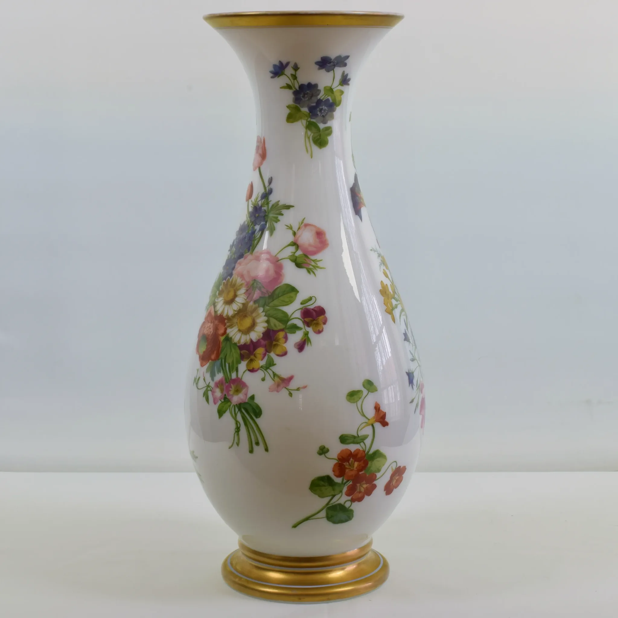 Large Antique Baccarat Opaline Vase - Enamelled by Jean Francoise Robert - 17.5" - View 4