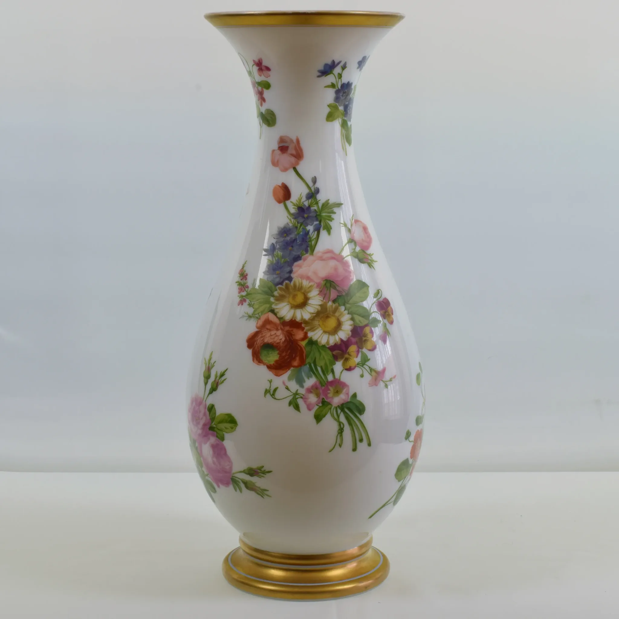 Large Antique Baccarat Opaline Vase - Enamelled by Jean Francoise Robert - 17.5" - View 5