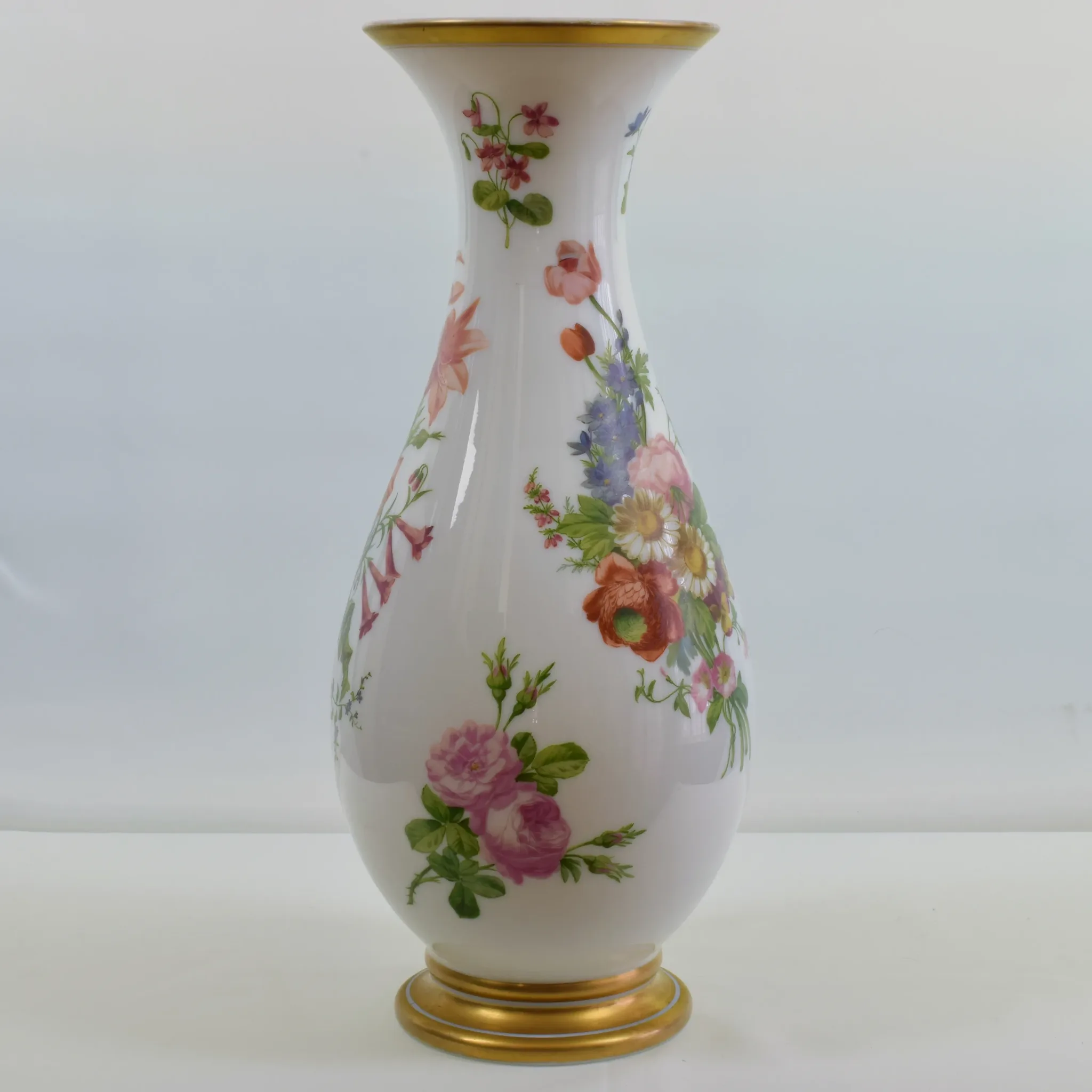 Large Antique Baccarat Opaline Vase - Enamelled by Jean Francoise Robert - 17.5" - View 6