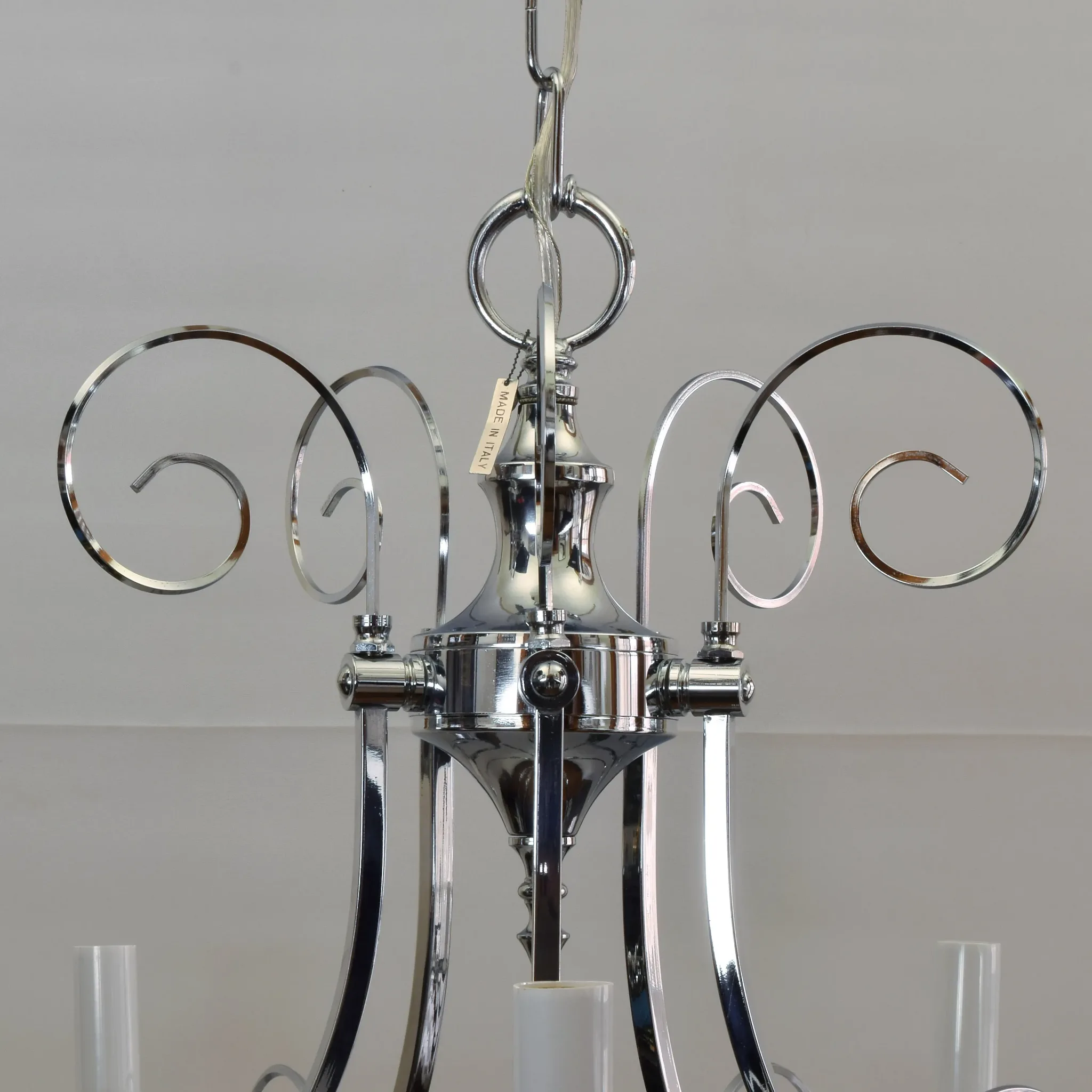 Orante Scrolled Chrome 5 Light Gaetano Sciolari Chandelier - View 4