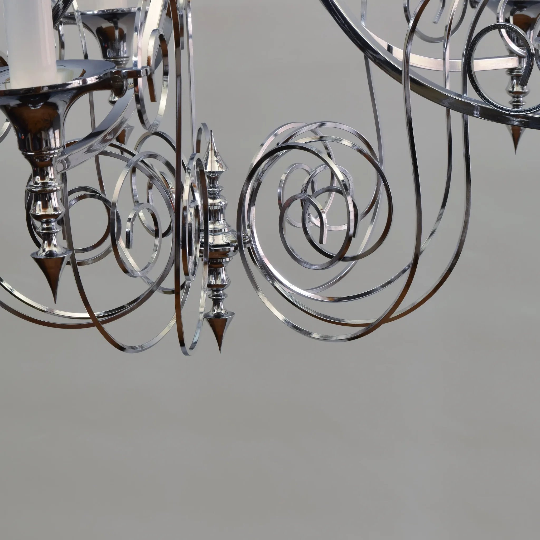 Orante Scrolled Chrome 5 Light Gaetano Sciolari Chandelier - View 6