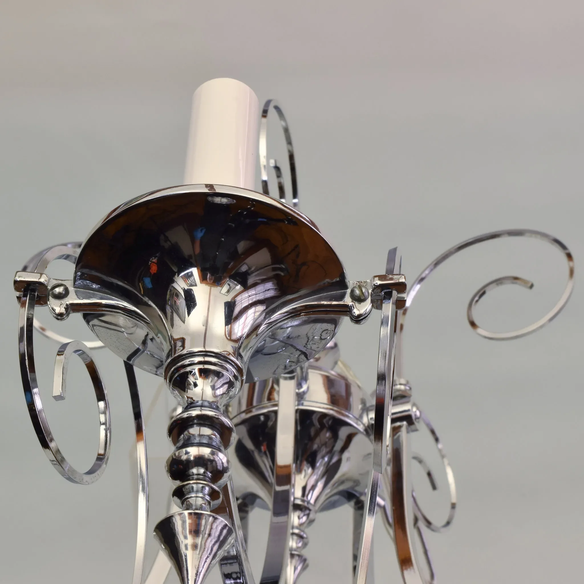 Orante Scrolled Chrome 5 Light Gaetano Sciolari Chandelier - View 8