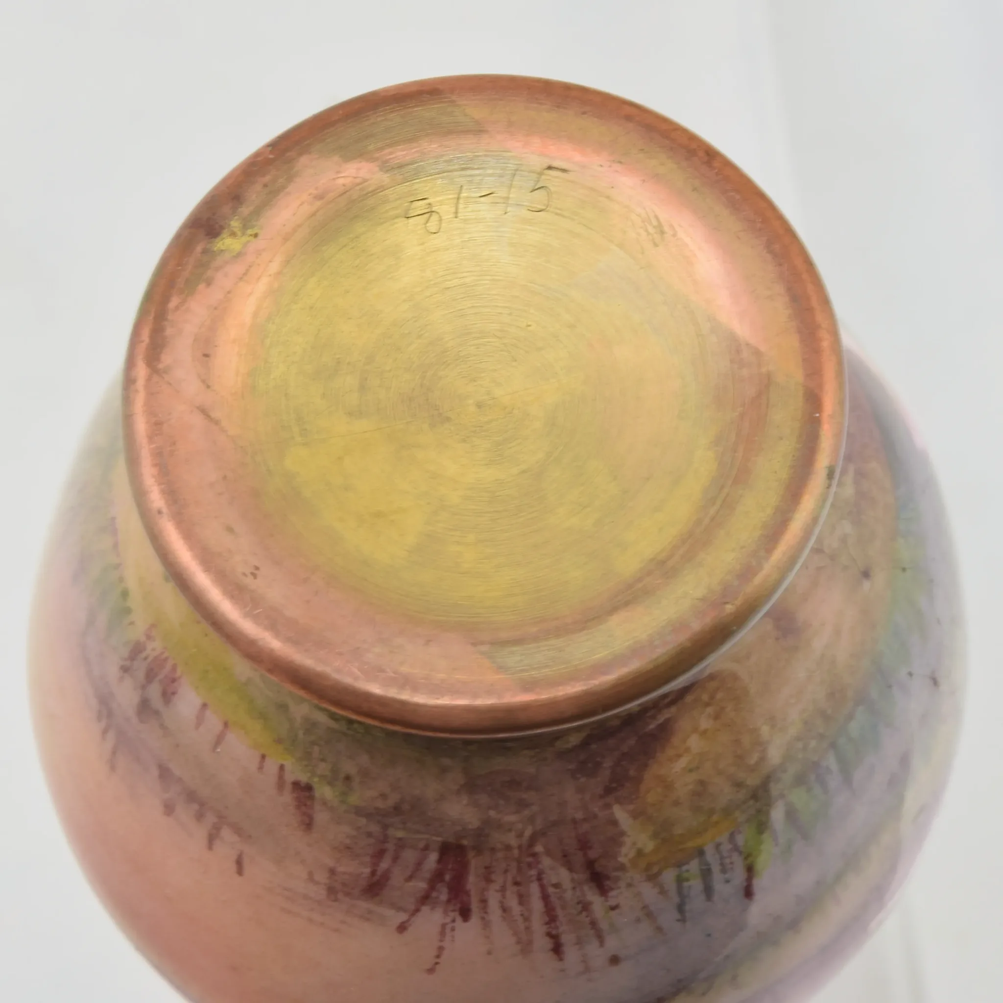 French Enameled Miniature Vase - HP Lady Profile - View 12