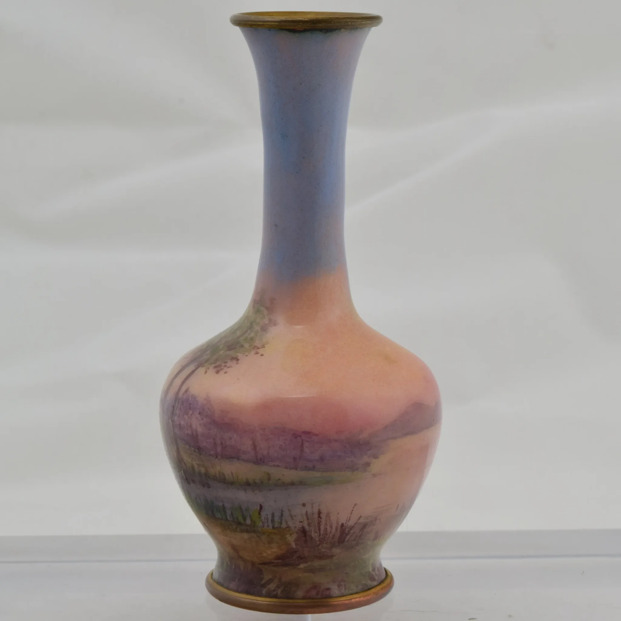 French Enameled Miniature Vase - HP Lady Profile - View 5